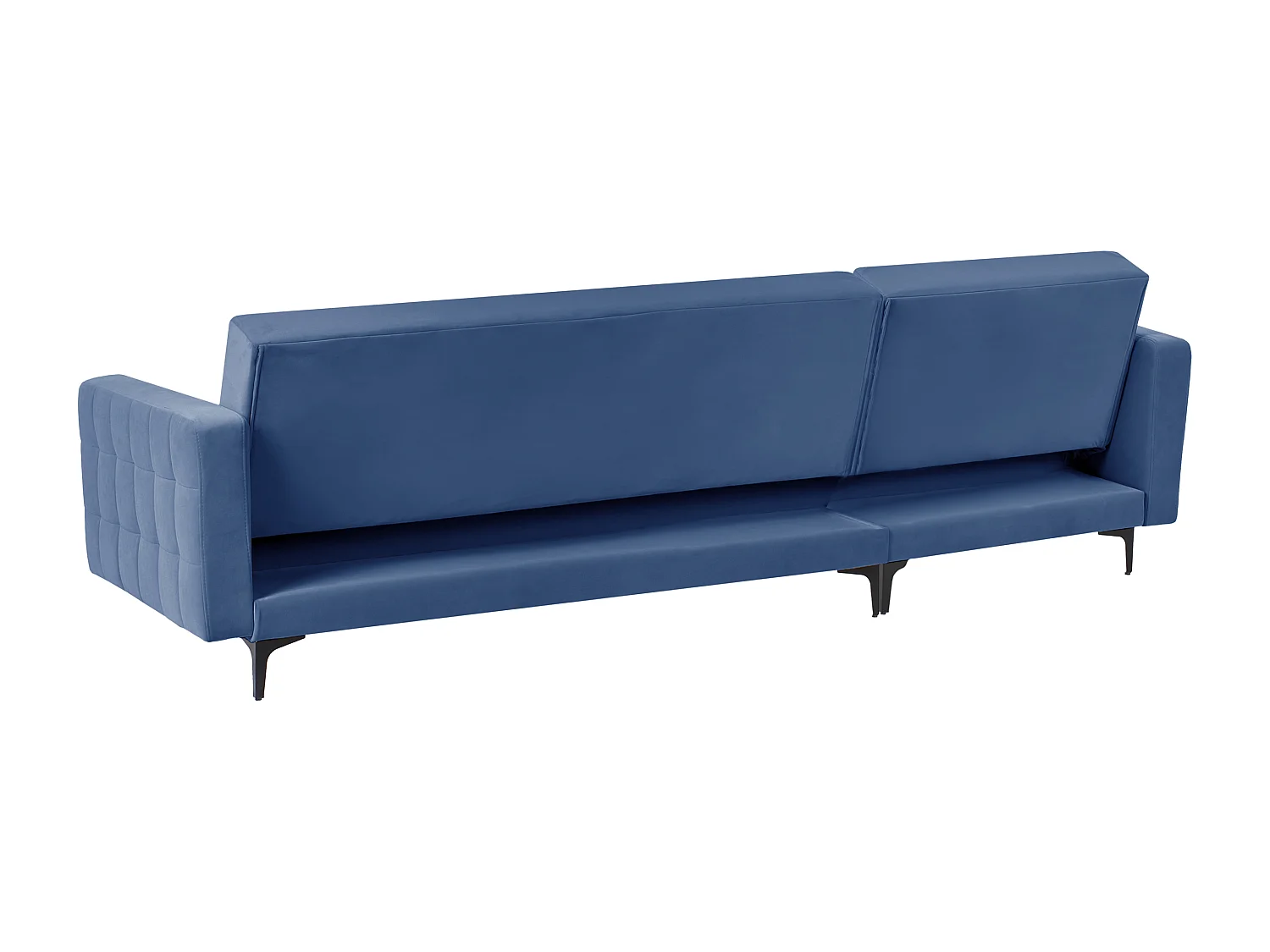 4-Sitzer Eckschlafsofa L-förmig rechts Samt blau gesteppt Aberdeen