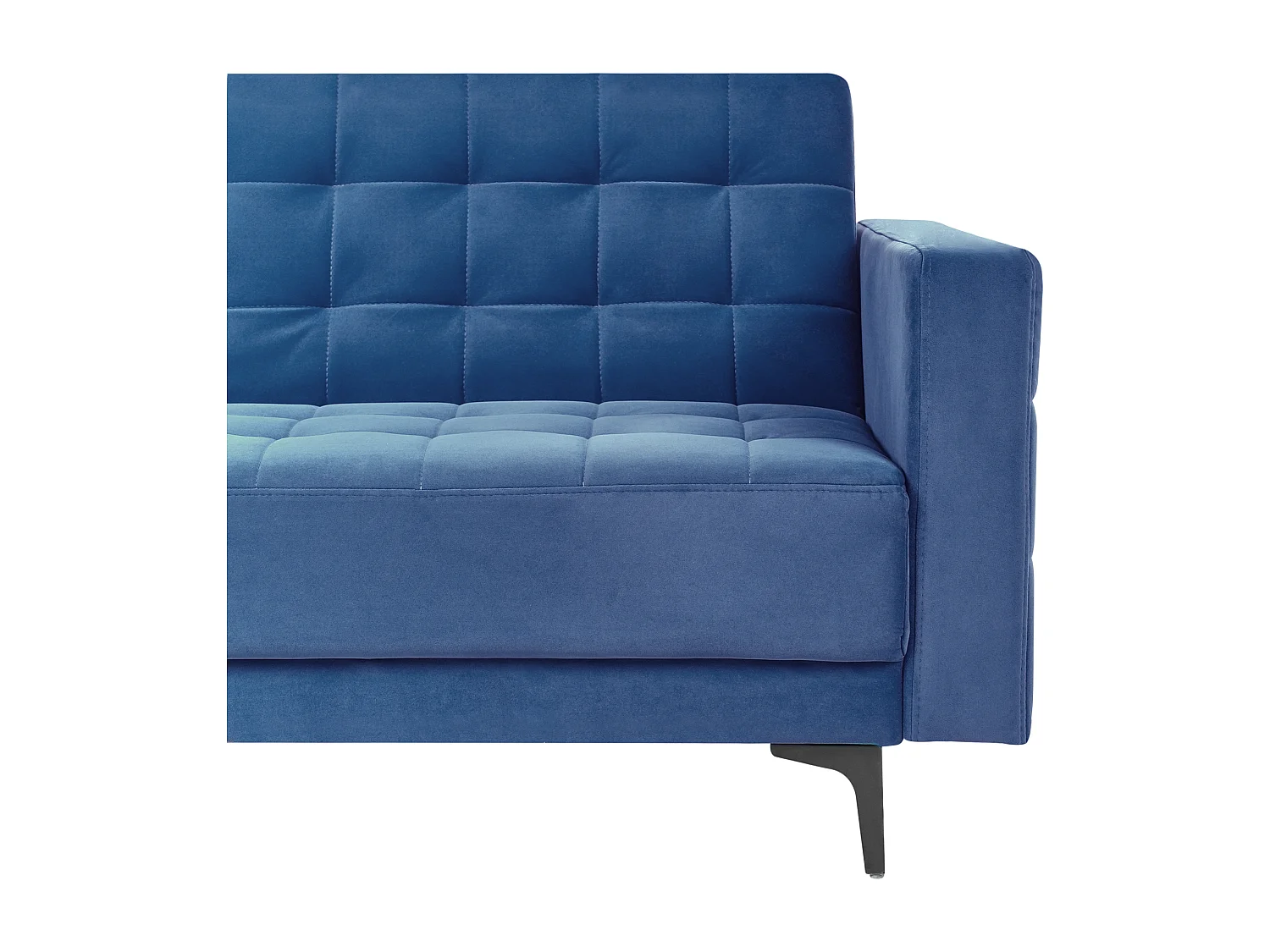 4-Sitzer Eckschlafsofa L-förmig rechts Samt blau gesteppt Aberdeen