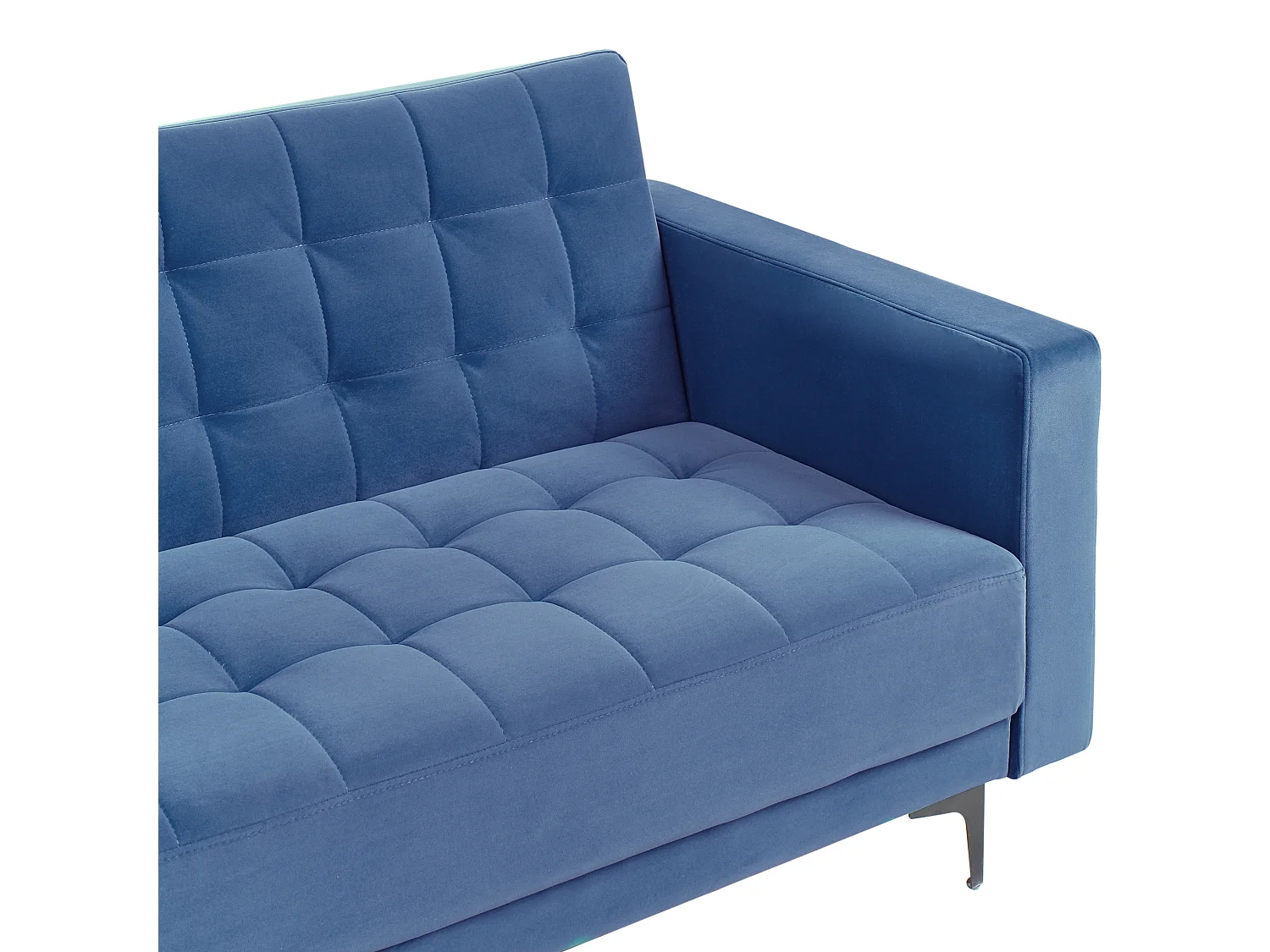 4-Sitzer Eckschlafsofa L-förmig rechts Samt blau gesteppt Aberdeen