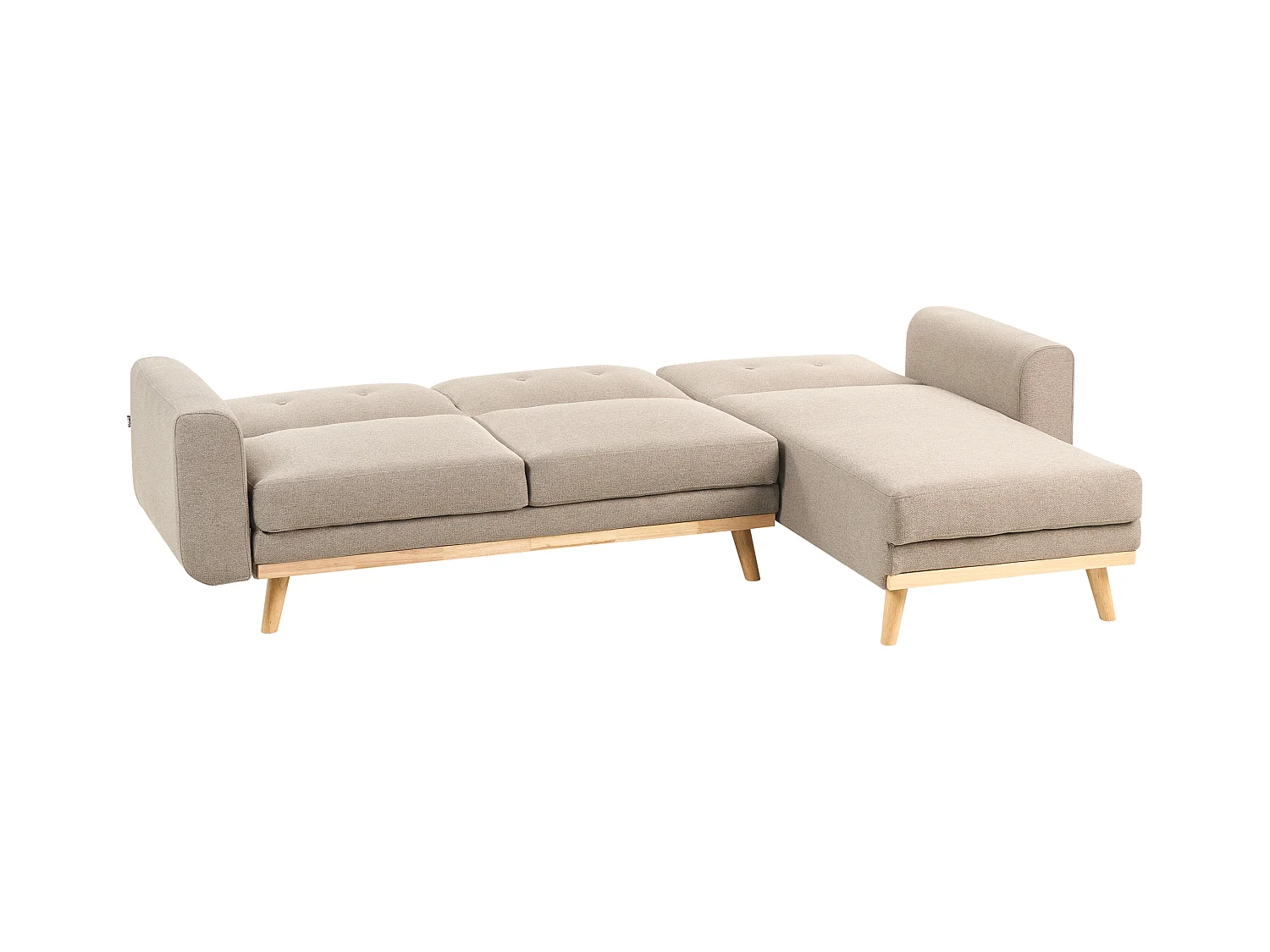 Narożnik rozkładany KAARINA Jasnobrązowy dla 3 osób Lewostronny