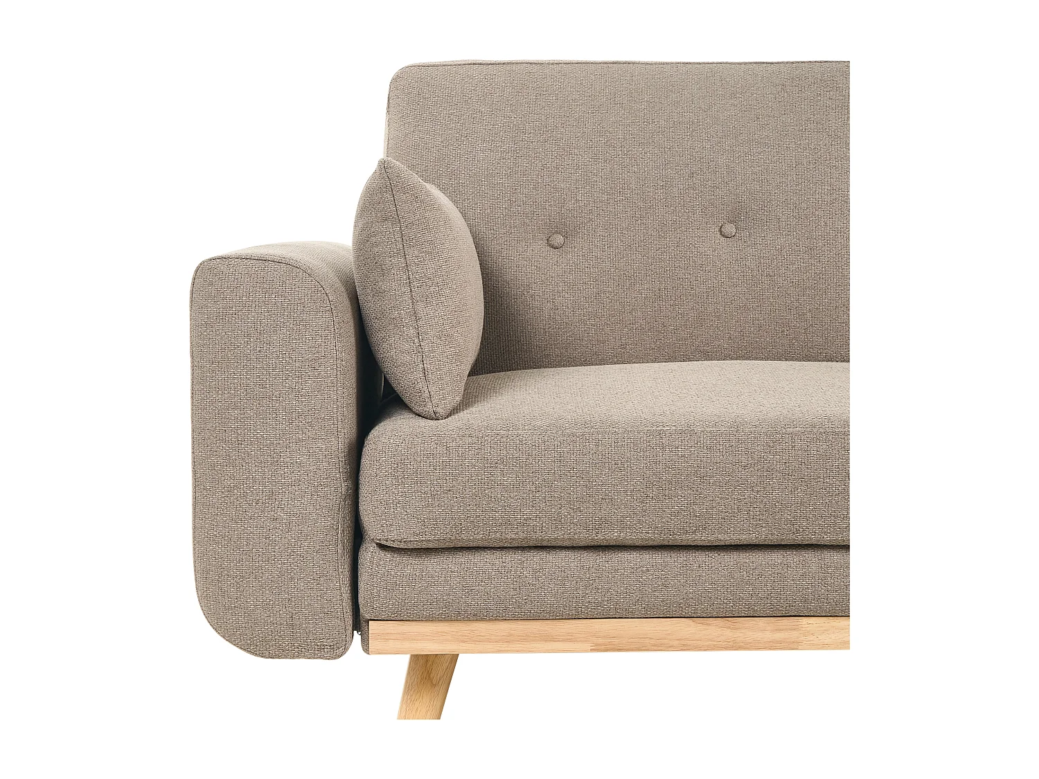 Canapé d'Angle à Gauche en Tissu Rembourré en Forme de L Convertible avec Coussins Marron Clair Kaarina