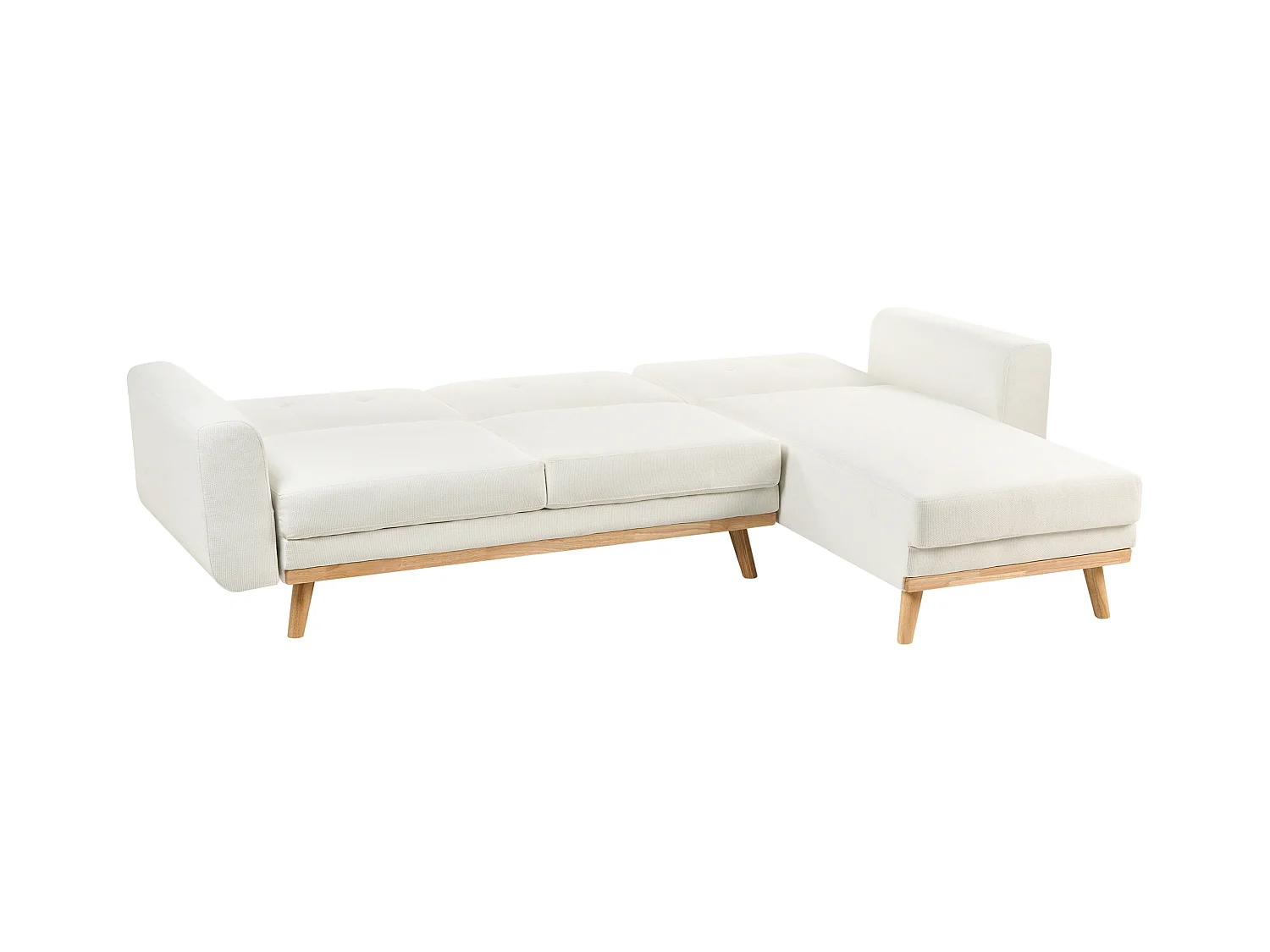 Hoekslaapbank KAARINA Stof Wit 3-zitter Linkerzijde