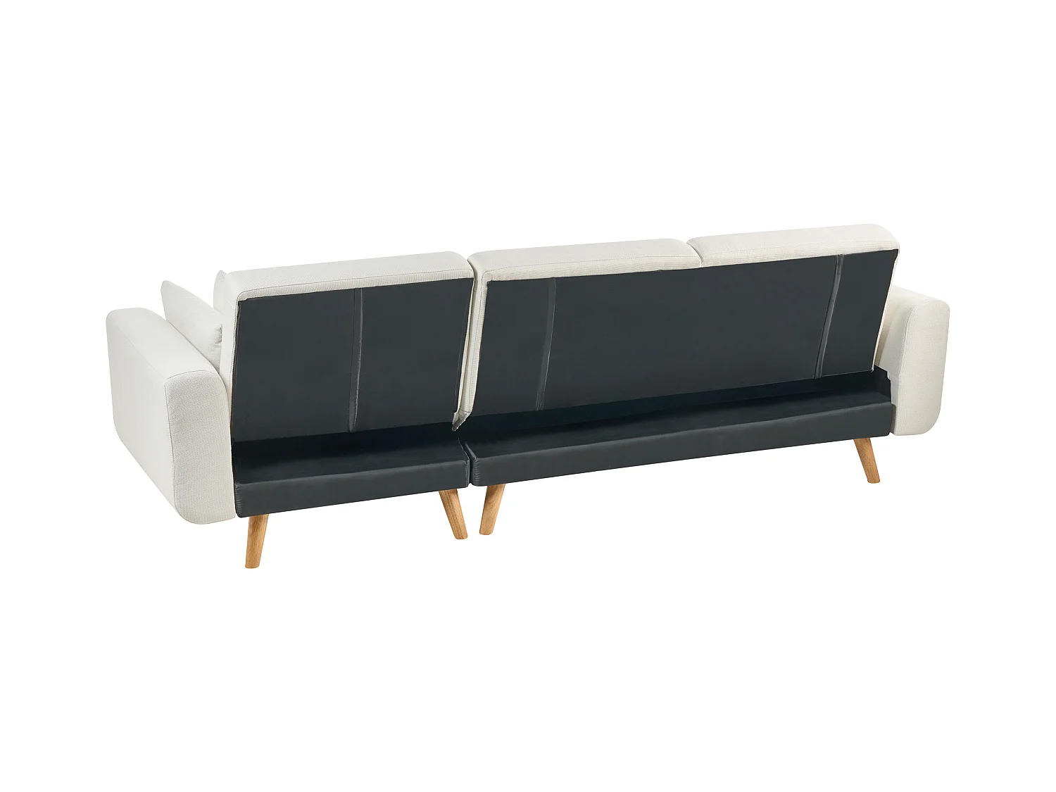 Hoekslaapbank KAARINA Stof Wit 3-zitter Linkerzijde