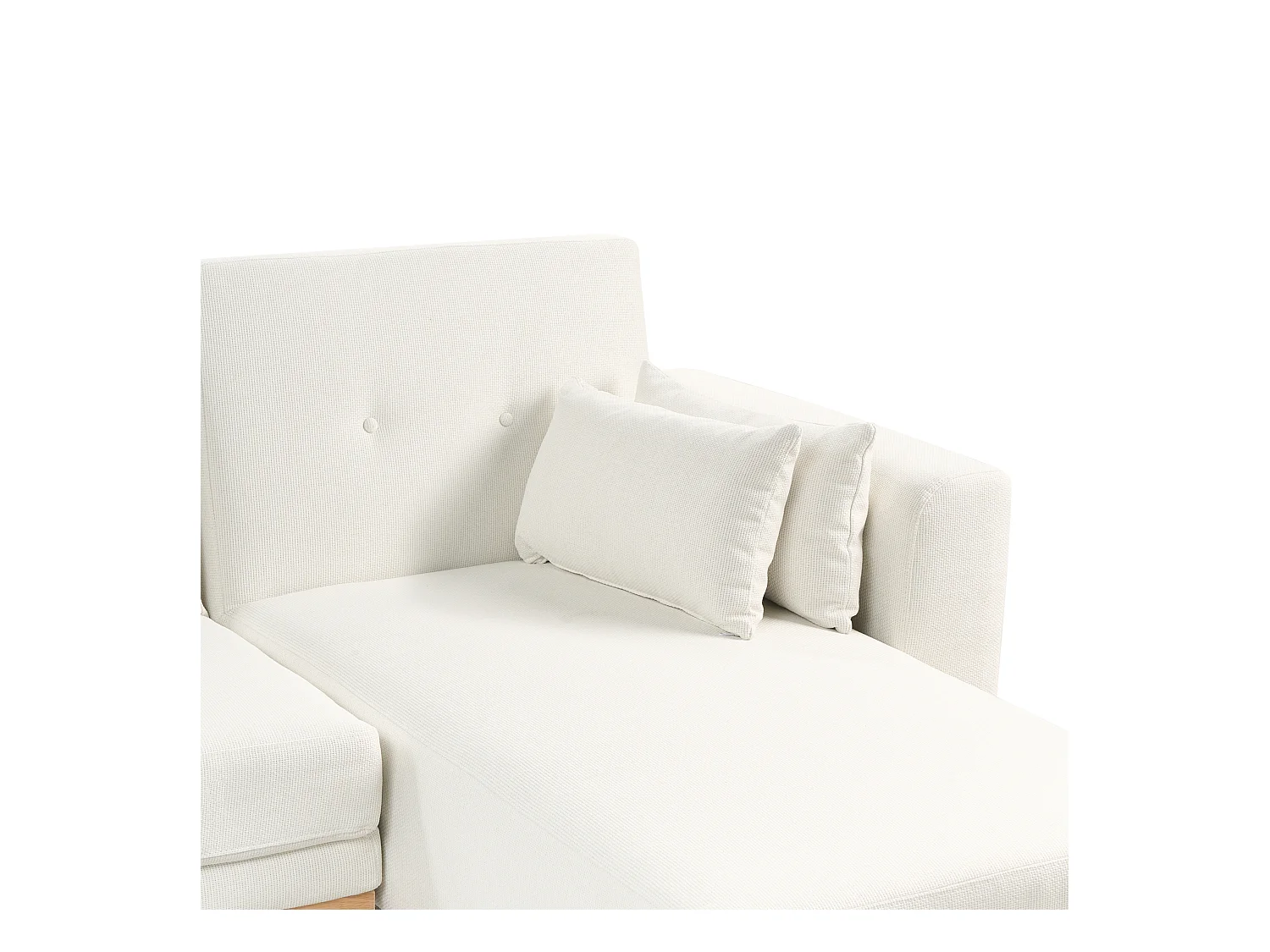 Hoekslaapbank KAARINA Stof Wit 3-zitter Linkerzijde