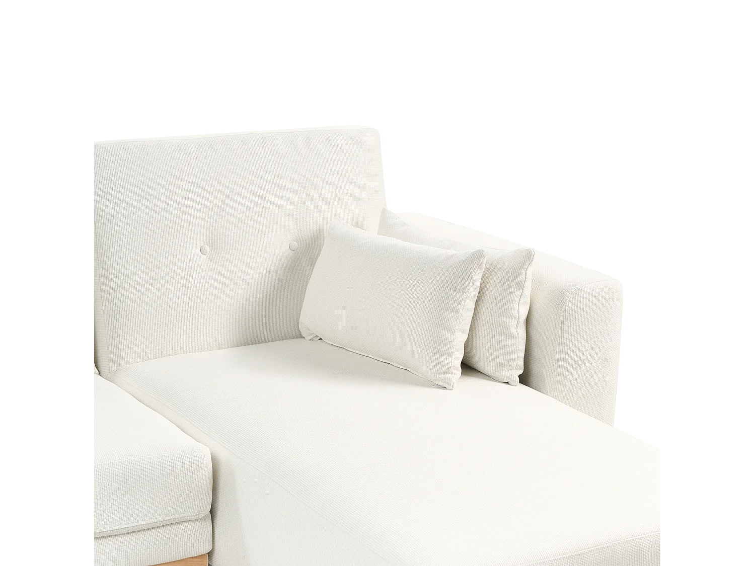 Narożnik rozkładany KAARINA Biały dla 3 osób Lewostronny