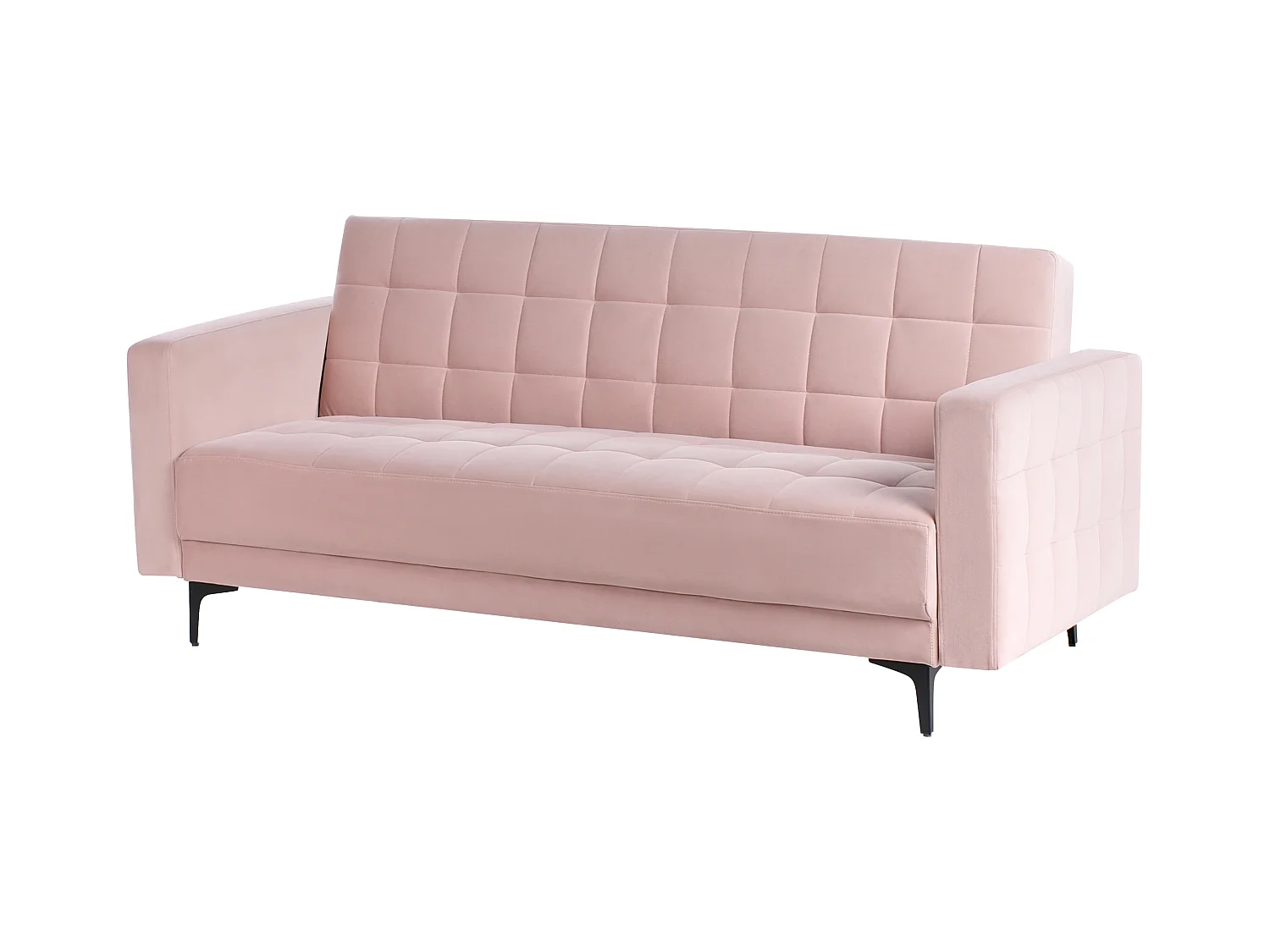 Sofá cama ABERDEEN Terciopelo Rosa pastel 3 plazas