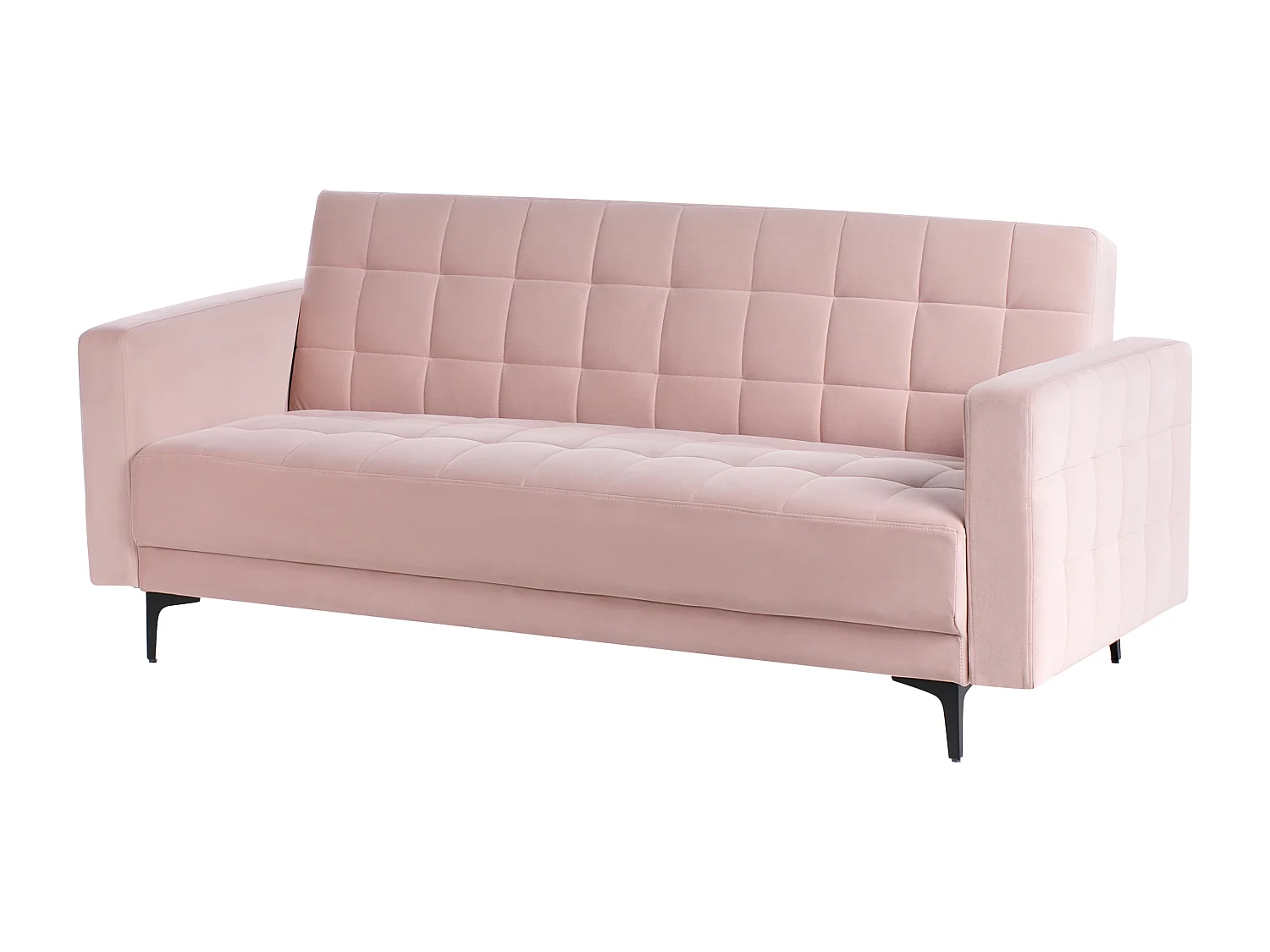 Canapé-lit 3 places ABERDEEN Velours Rose pastel