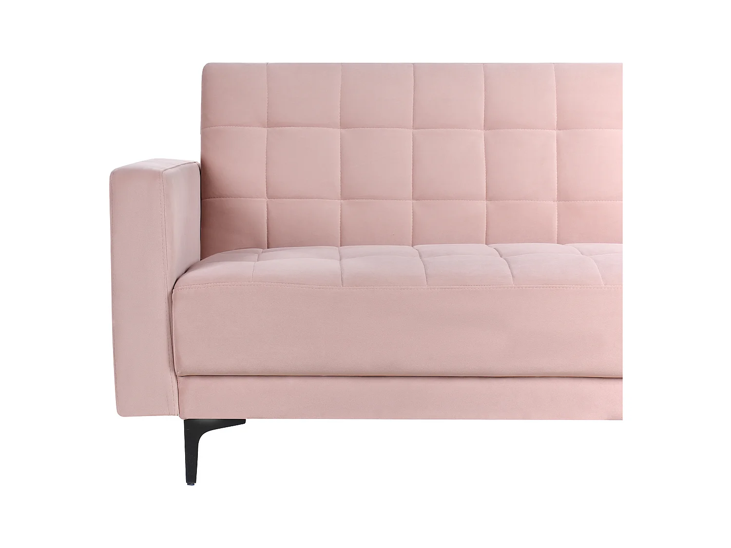 Canapé-Lit d'Angle à gauche 4 Places Dossier Réglable en Velours Rose Pastel Aberdeen