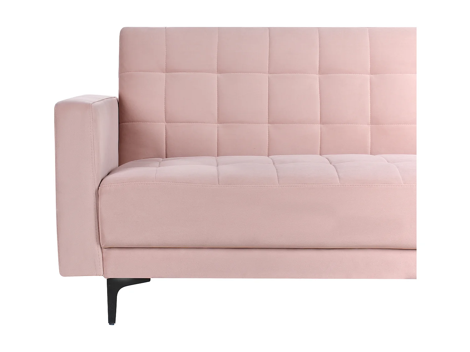 Canapé-Lit d'Angle à gauche 4 Places Dossier Réglable en Velours Rose Pastel Aberdeen