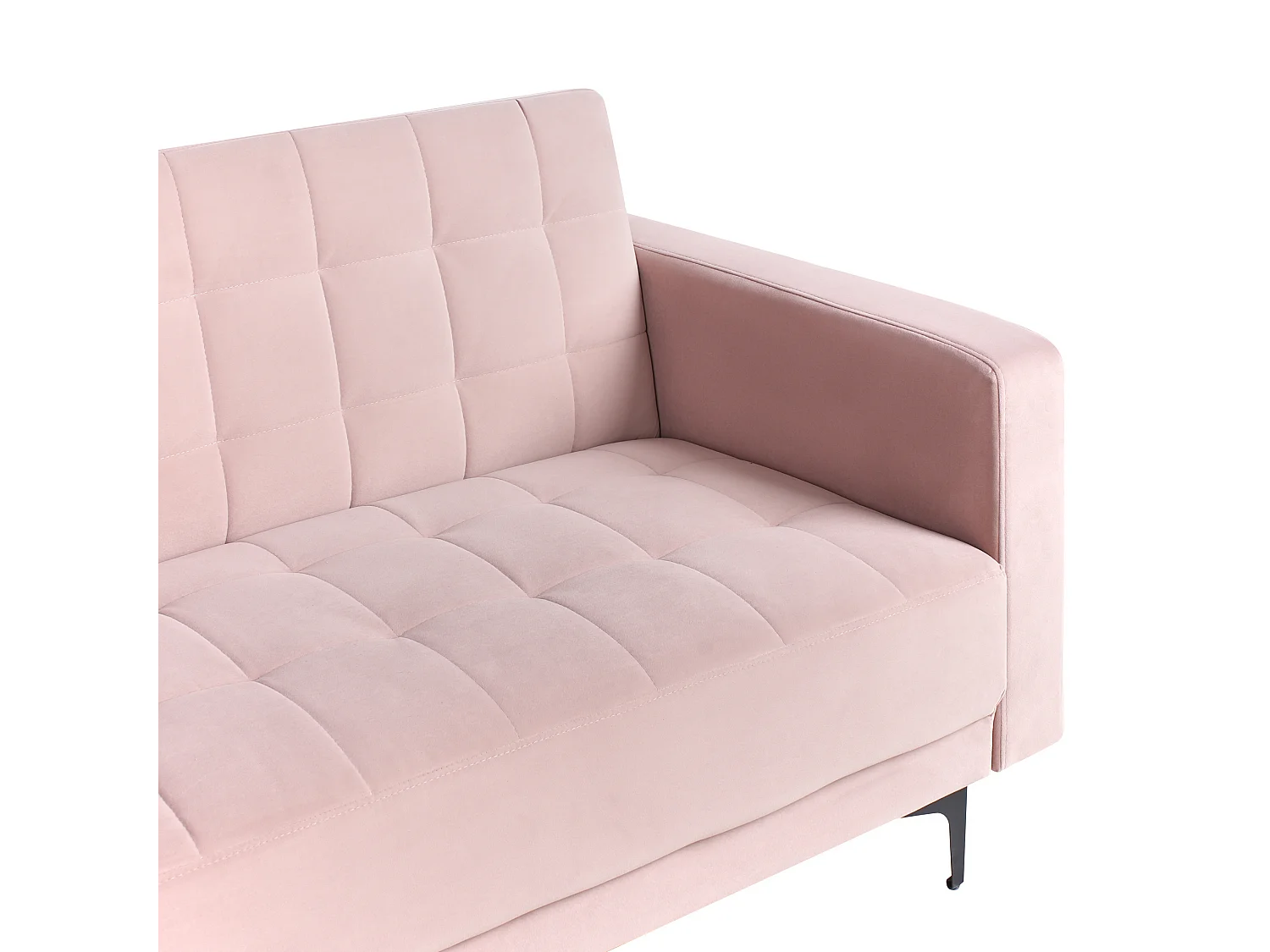 Canapé-Lit d'Angle à gauche 4 Places Dossier Réglable en Velours Rose Pastel Aberdeen