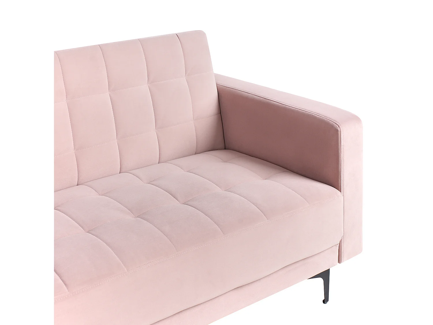 Canapé-Lit d'Angle à gauche 4 Places Dossier Réglable en Velours Rose Pastel Aberdeen