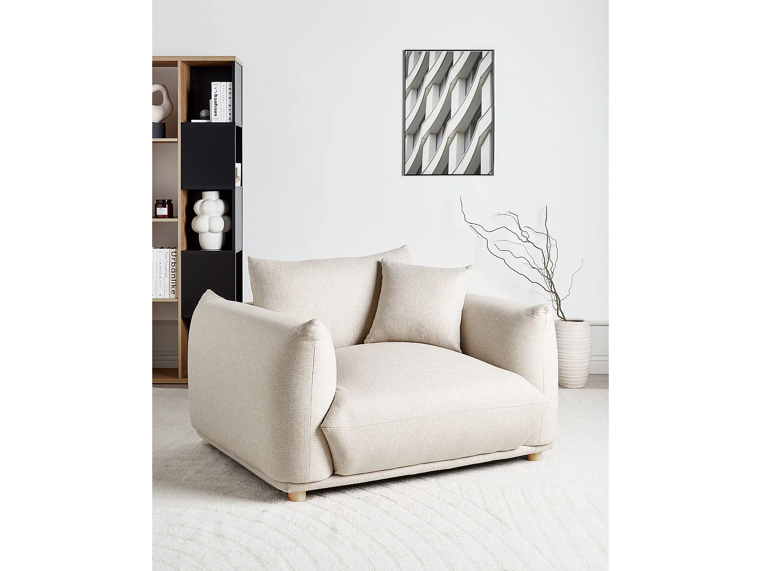 Fauteuil LUVOS Tissu Beige clair