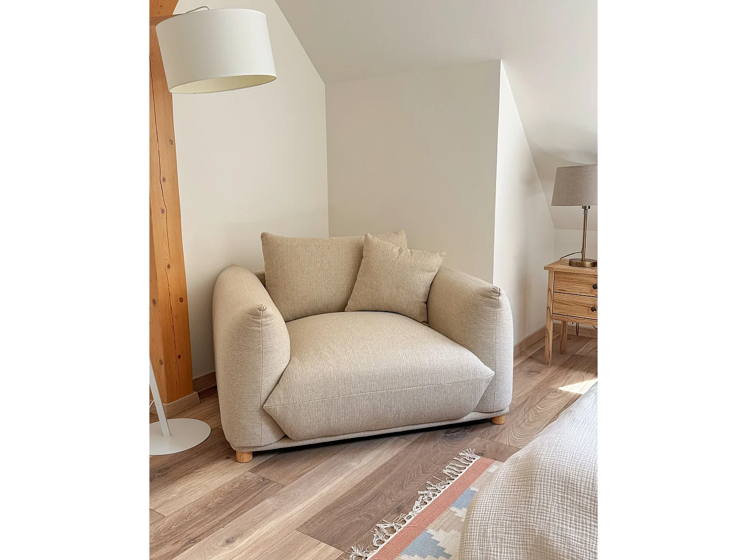 Fauteuil LUVOS Tissu Beige clair