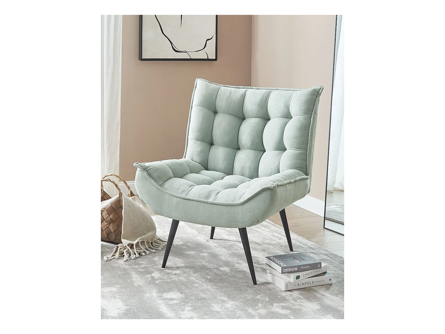 Fauteuil ALVESTA Tissu Vert menthe
