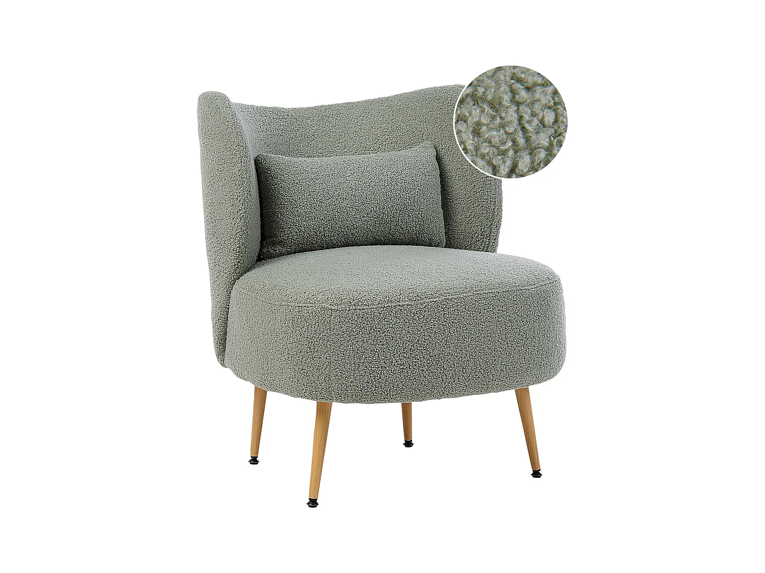Fauteuil OTSBY II avec coussin Bouclé Vert