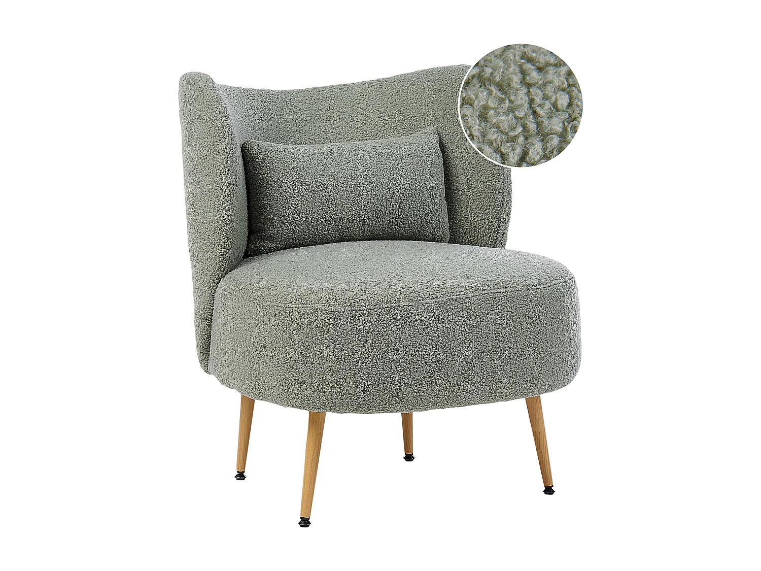 Fauteuil OTSBY II avec coussin Bouclé Vert