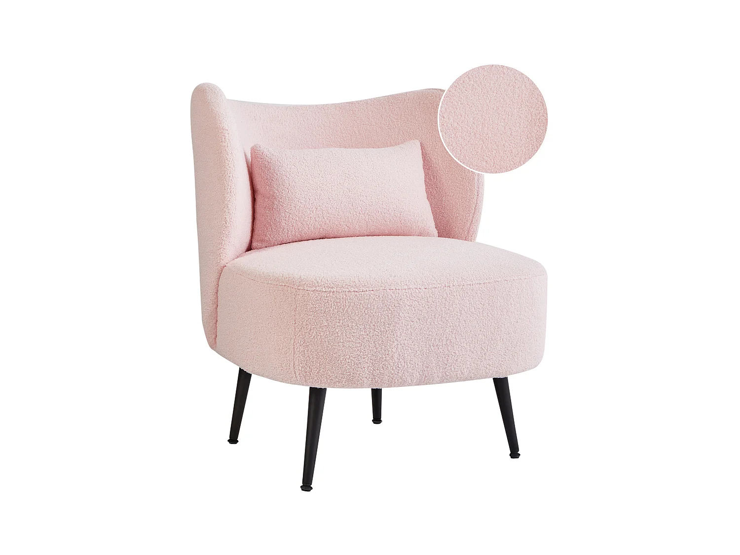 Fauteuil OTSBY Bouclé Rose pastel