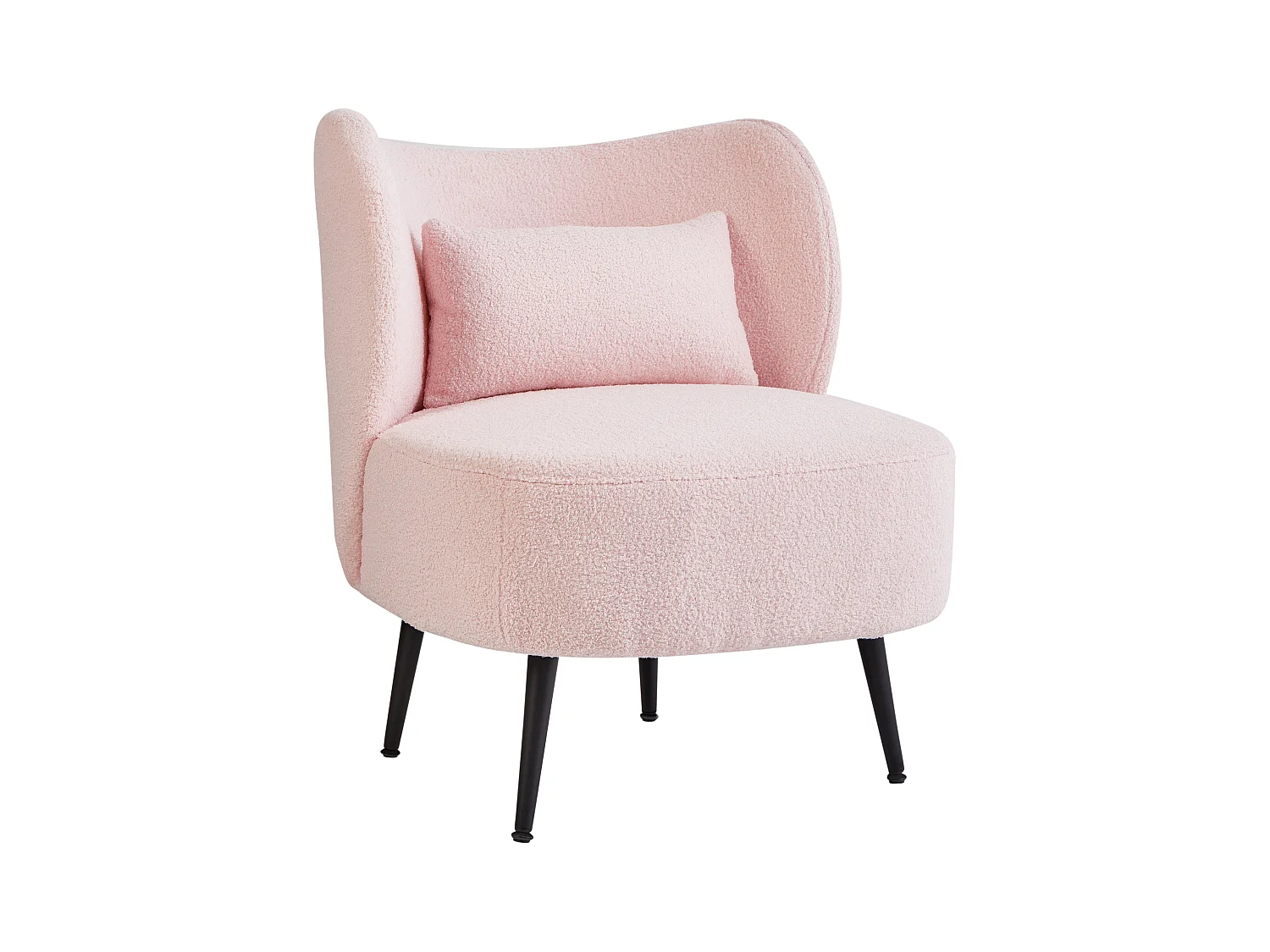 Fauteuil OTSBY Bouclé Rose pastel