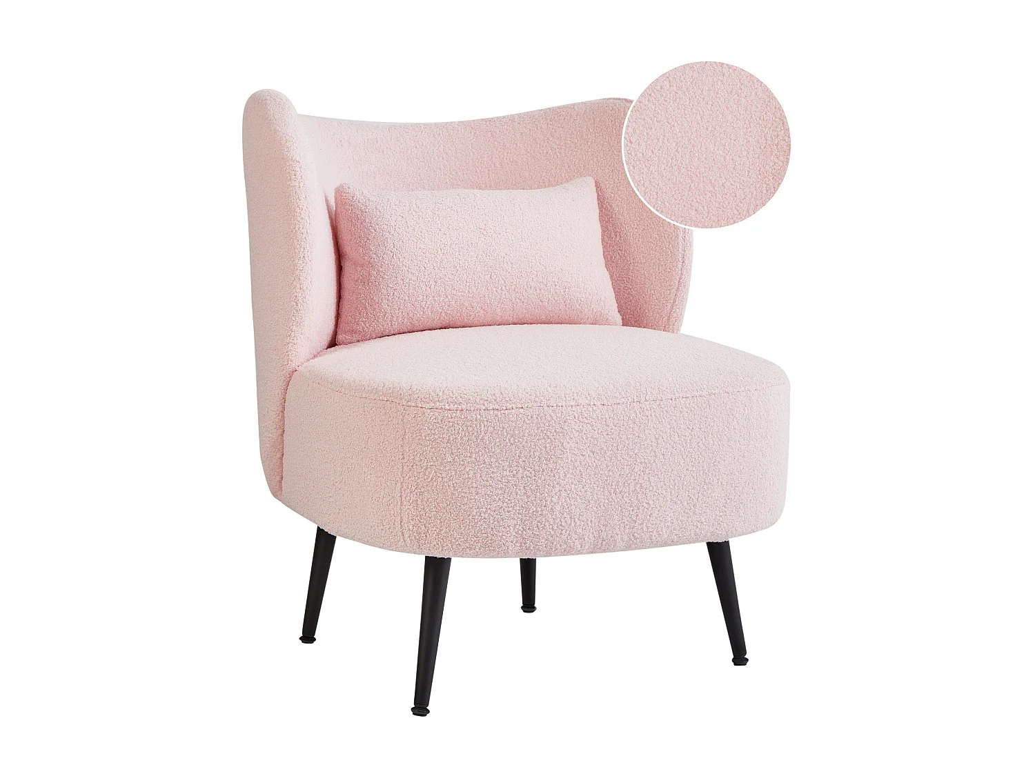 Sillón OTSBY II Bouclé Rosa pastel