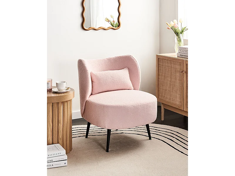 Sessel OTSBY II Bouclé Pastellrosa