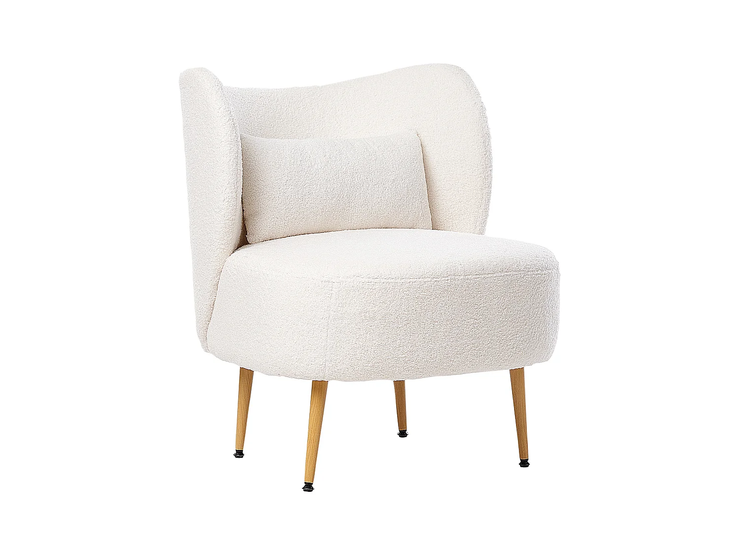 Fauteuil OTSBY II avec coussin Bouclé Blanc cassé