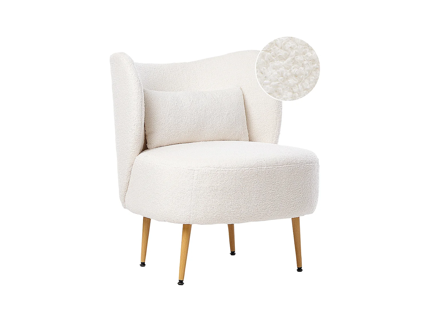 Fauteuil OTSBY II avec coussin Bouclé Blanc cassé
