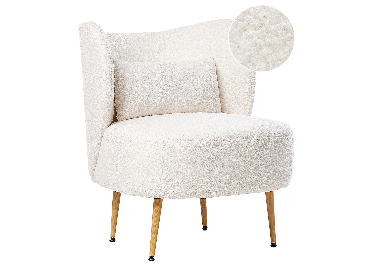 Fauteuil OTSBY II avec coussin Bouclé Crème