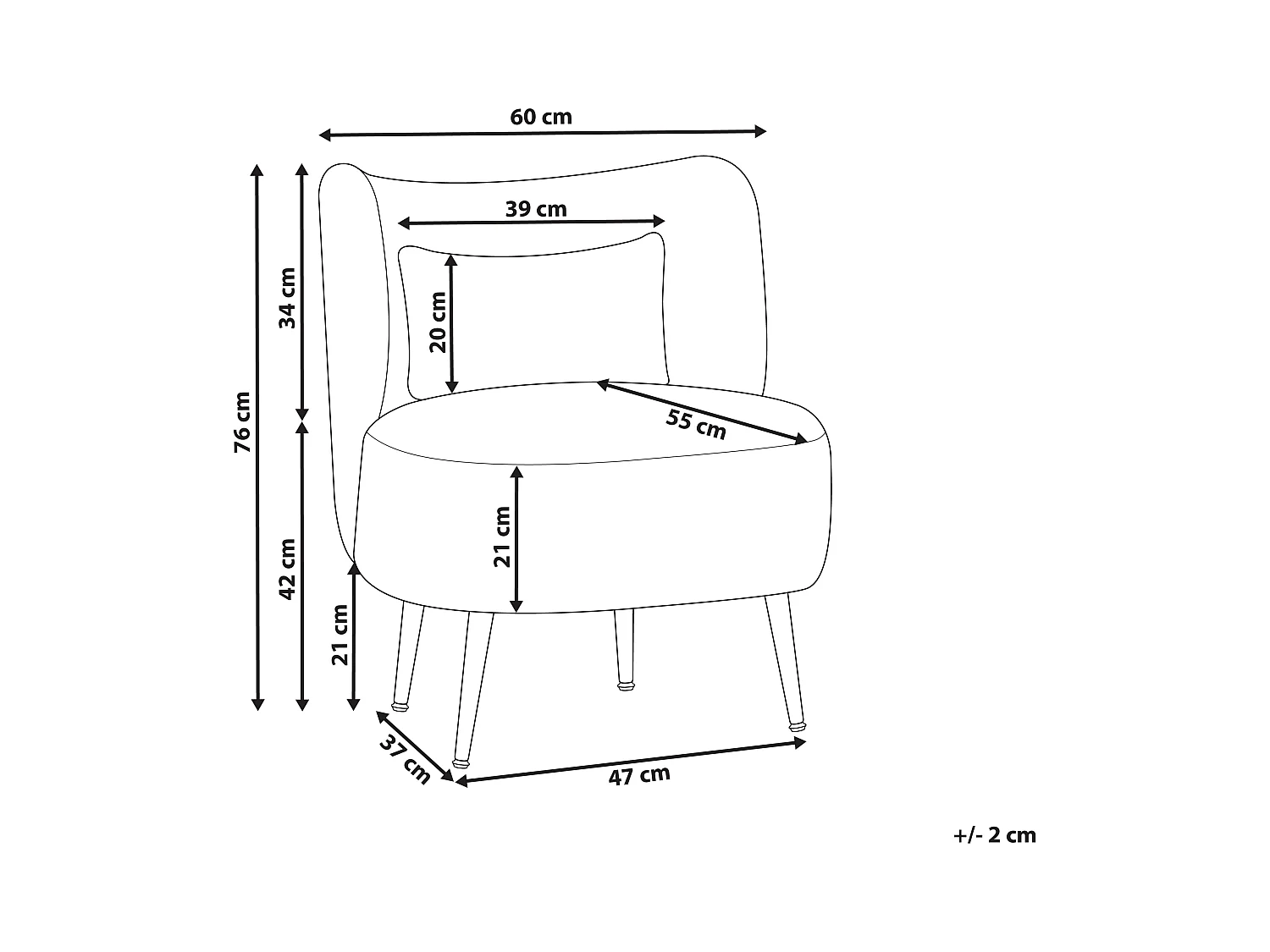 Fauteuil OTSBY II avec coussin Bouclé Beige