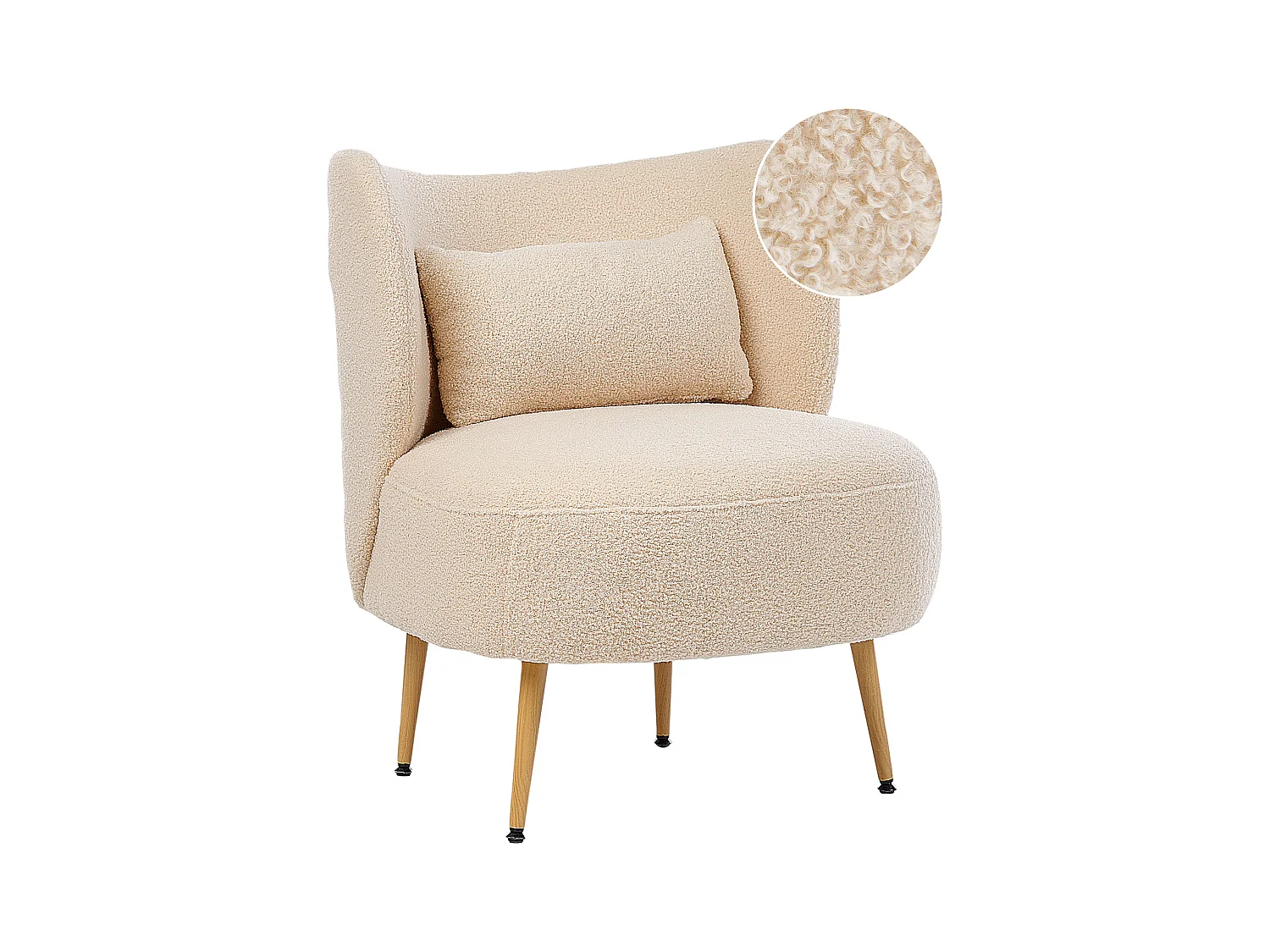 Fauteuil OTSBY II avec coussin Bouclé Beige