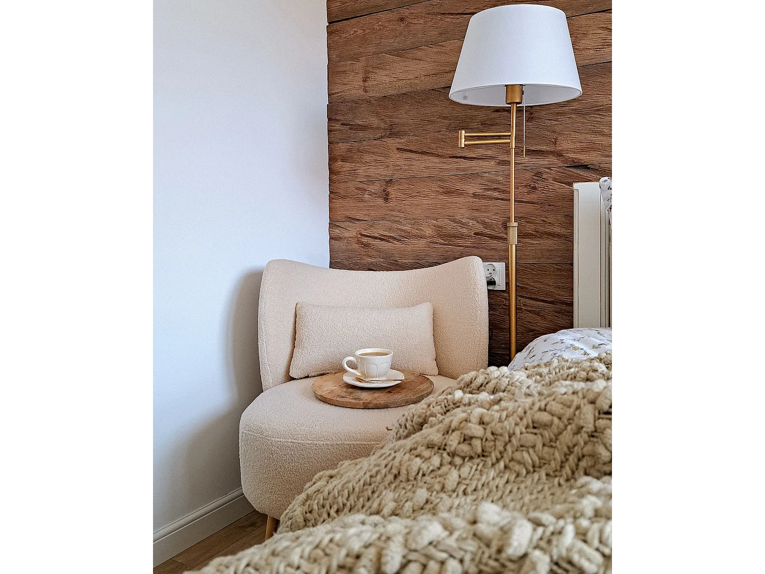 Fauteuil OTSBY II met kussen Bouclé Beige