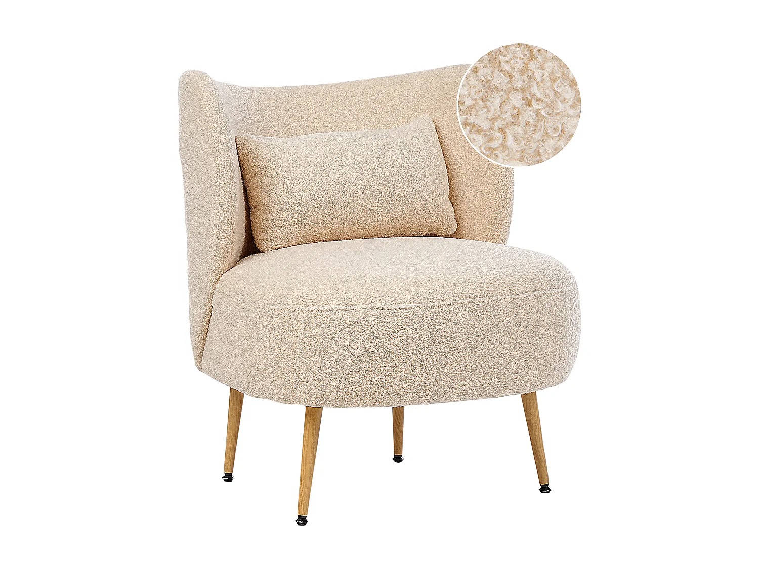 Fauteuil OTSBY II avec coussin Bouclé Beige