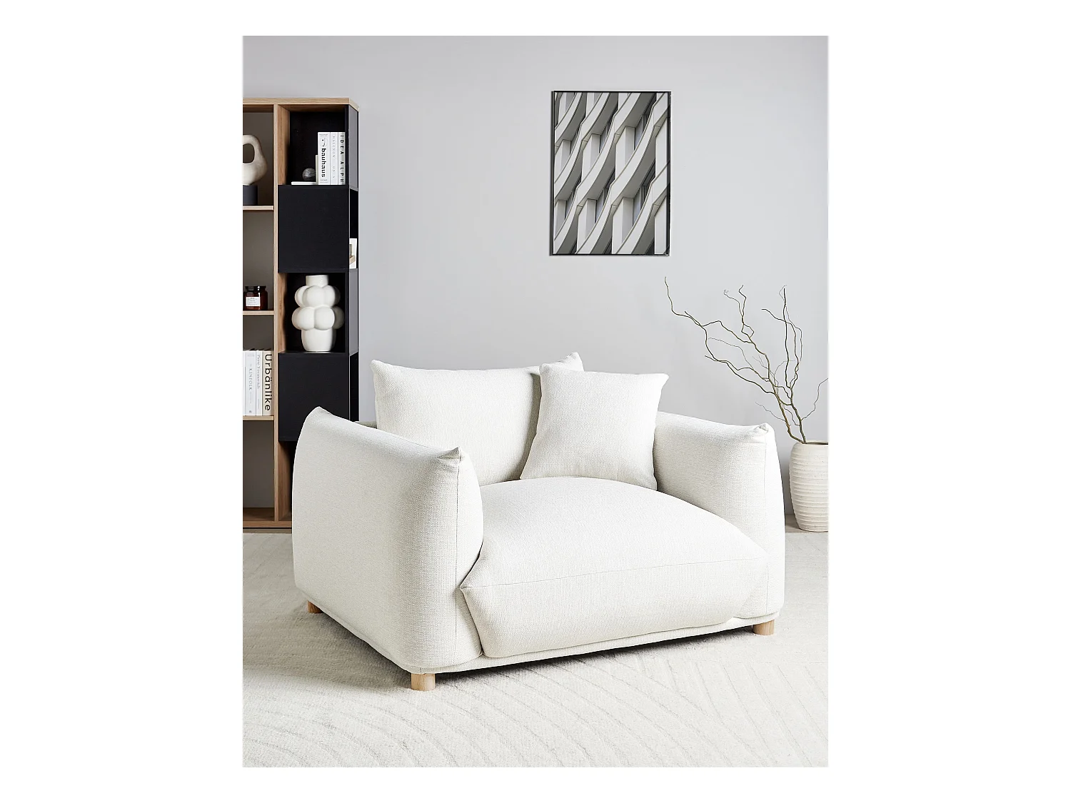 Fauteuil LUVOS Stof Gebroken wit