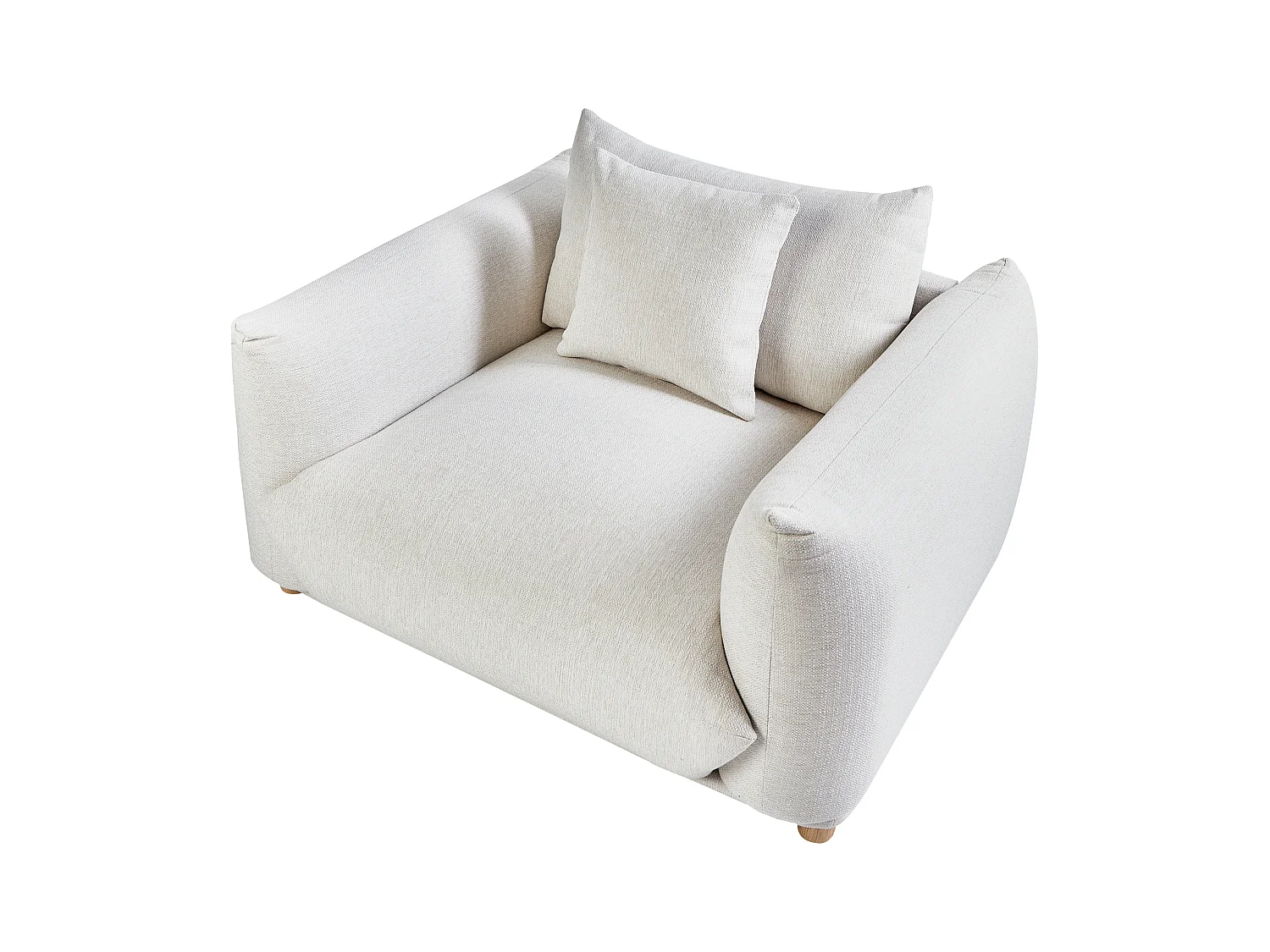 Fauteuil LUVOS Stof Gebroken wit