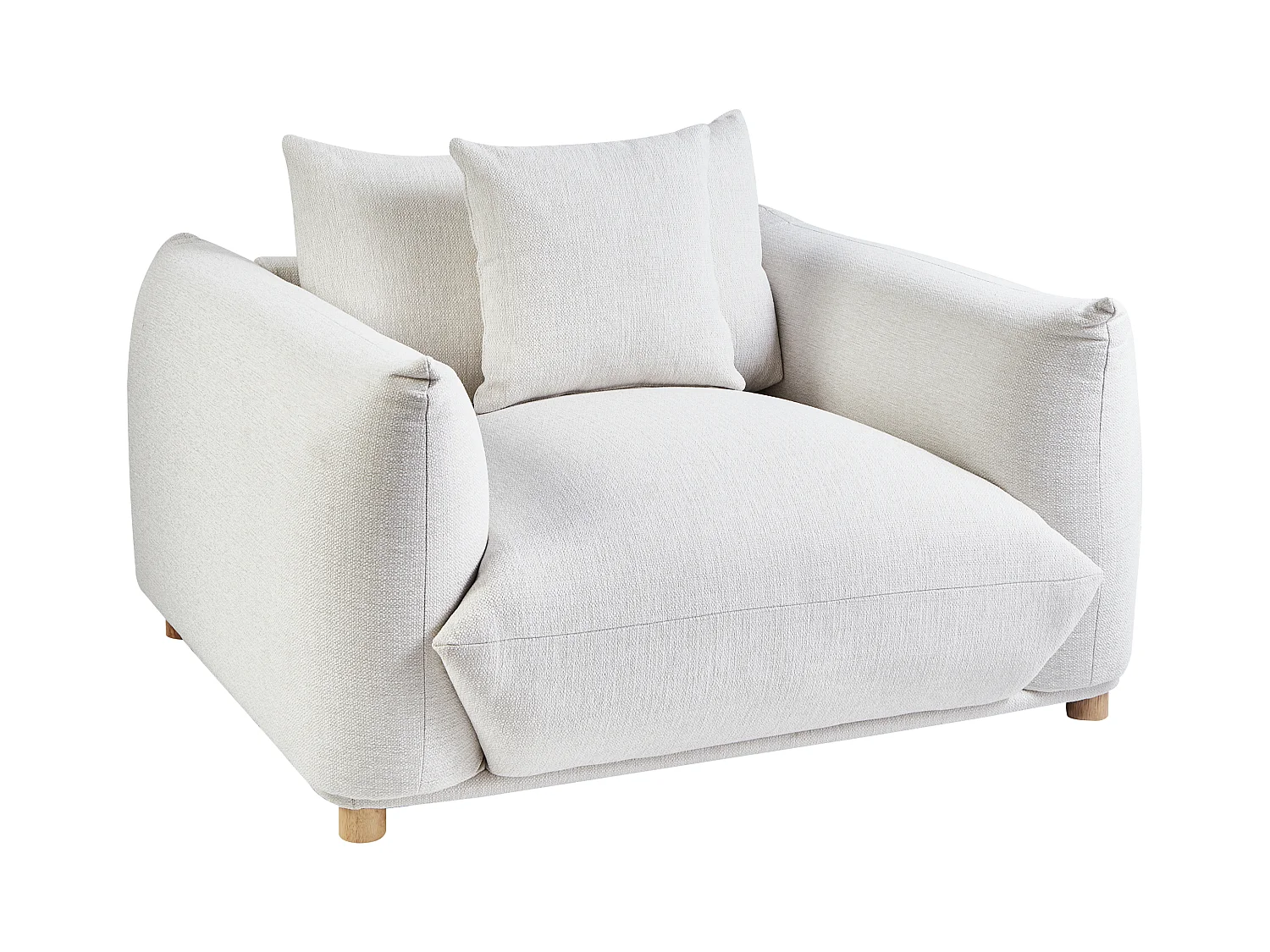 Fauteuil LUVOS Tissu Blanc cassé