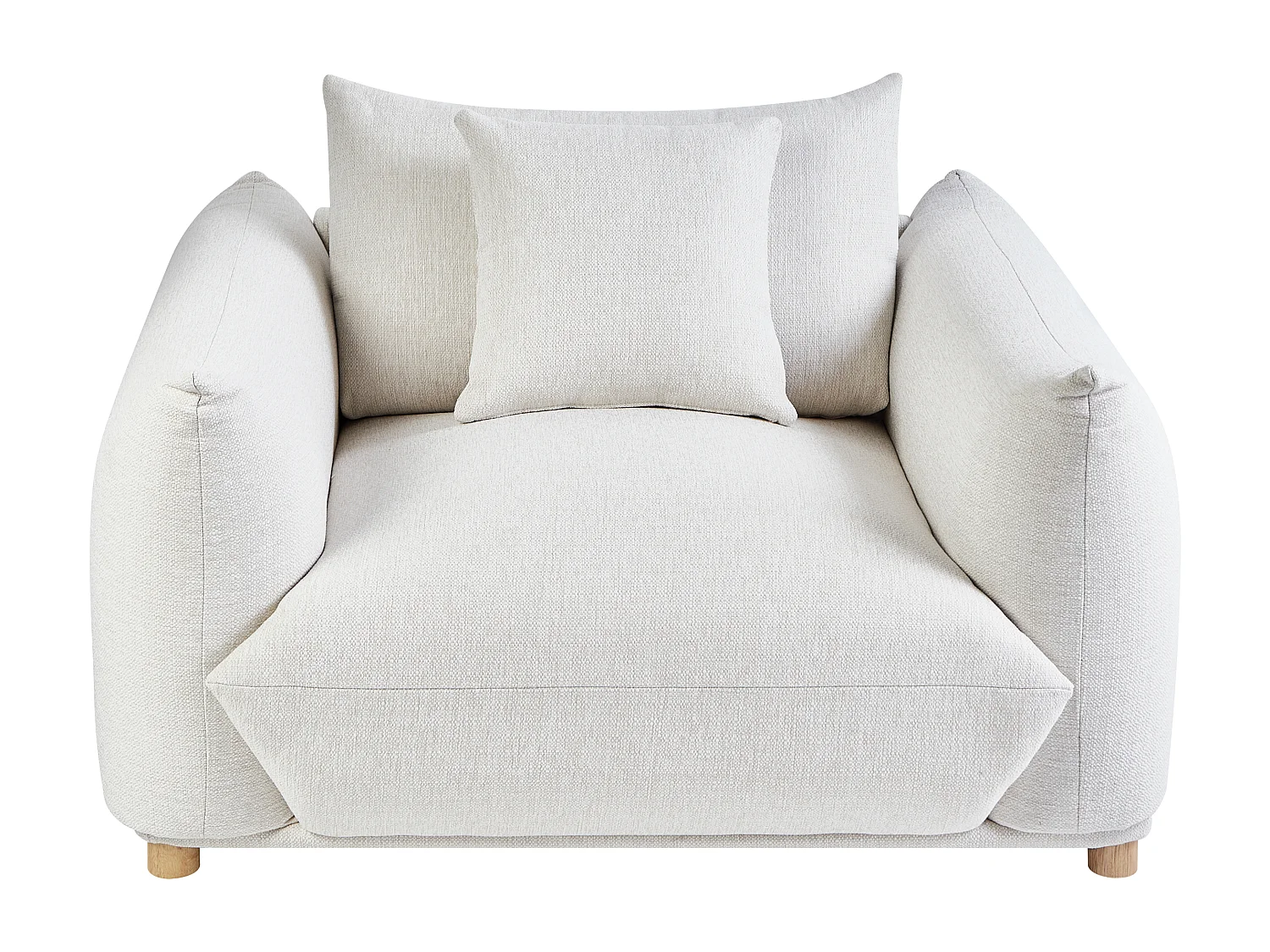 Fauteuil LUVOS Tissu Blanc cassé
