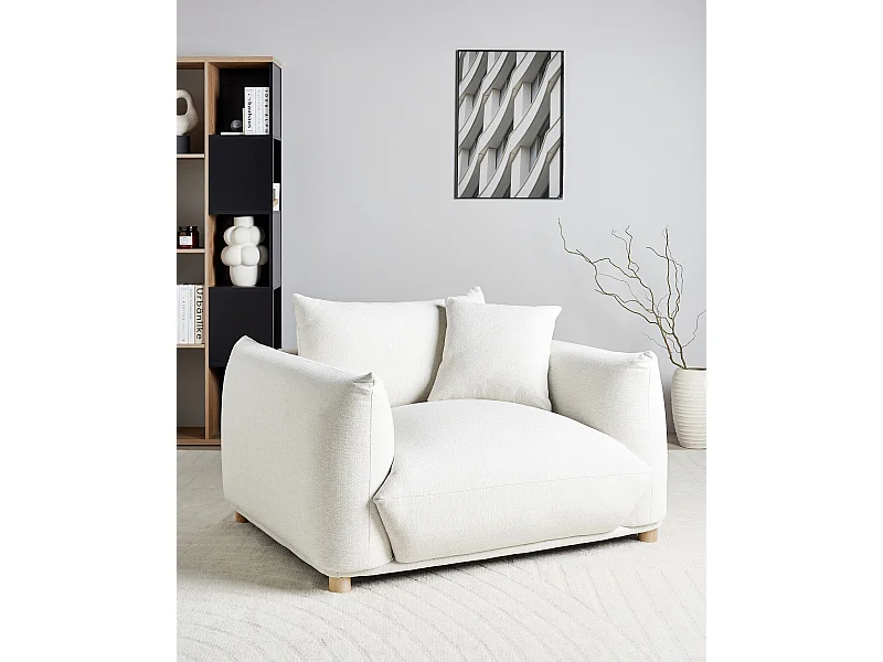 Fauteuil LUVOS Tissu Blanc cassé