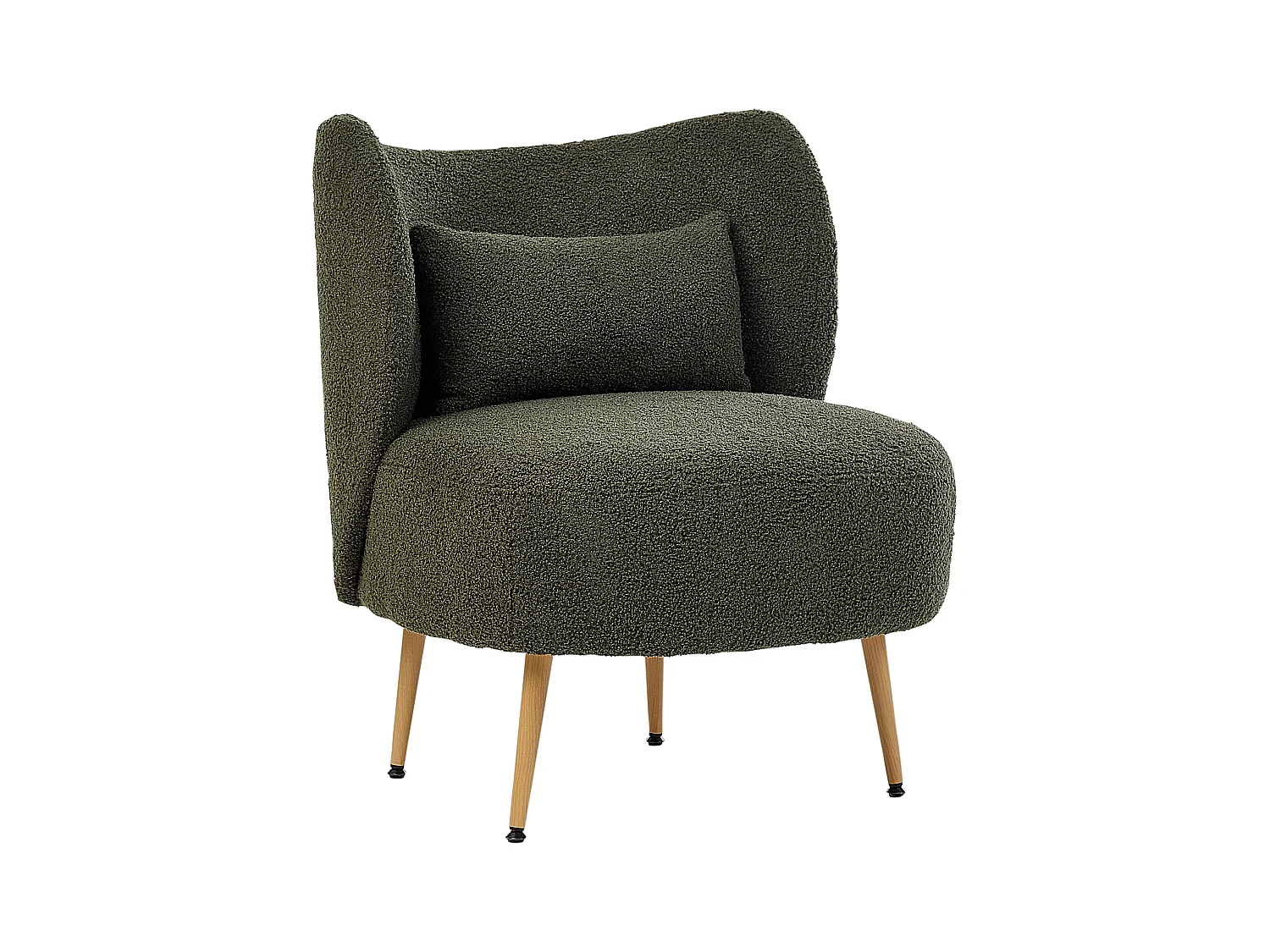 Sessel OTSBY II mit Kissen Bouclé Dunkelgrün