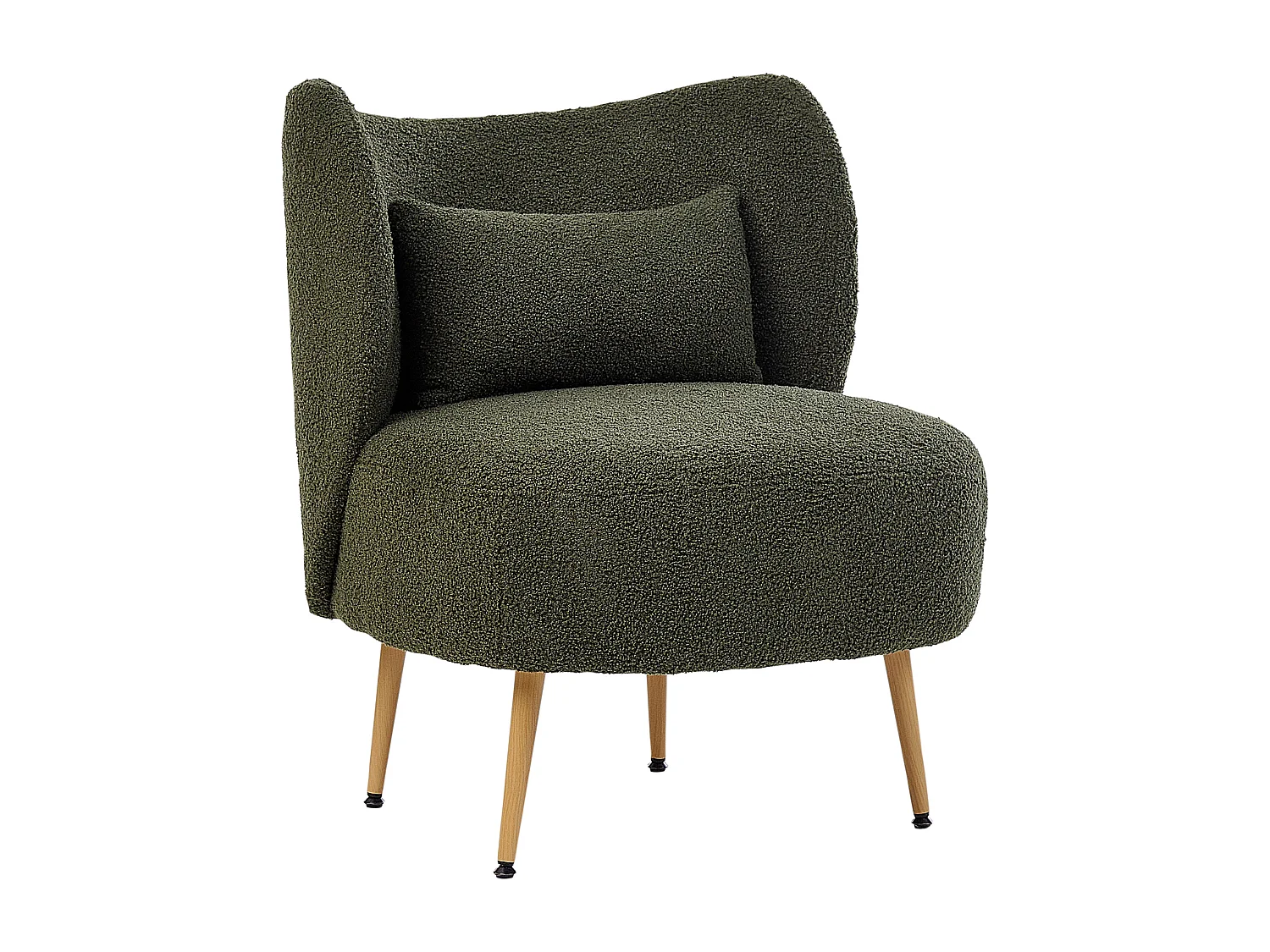 Fauteuil OTSBY II avec coussin Bouclé Vert foncé