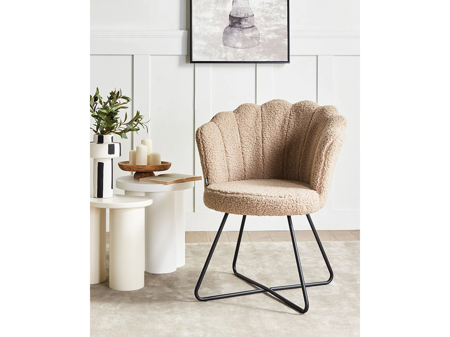 Fauteuil LOVELOCK Bouclé Beige