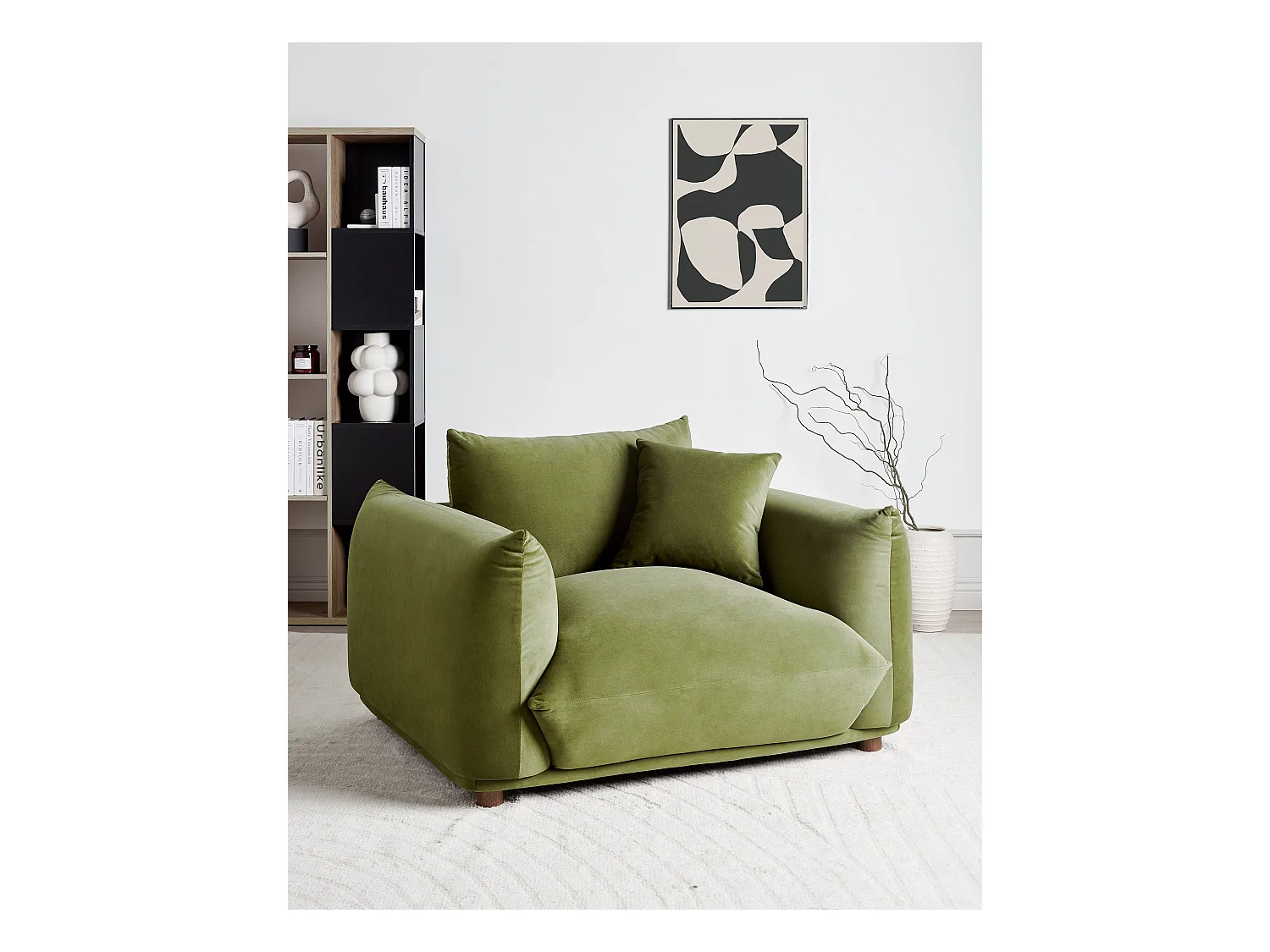 Fotel LUVOS Welur Zielony