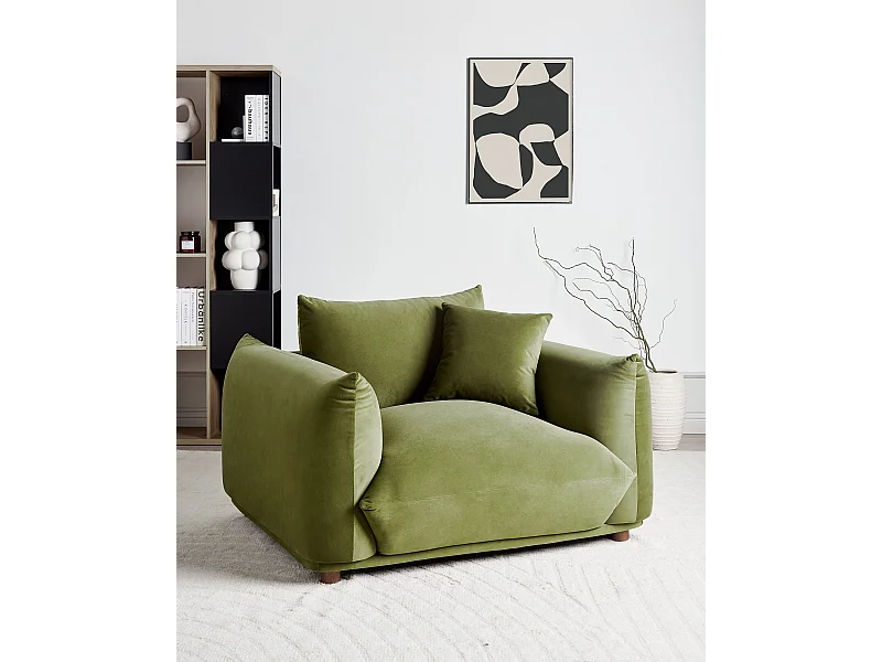 Fauteuil LUVOS Velours Vert