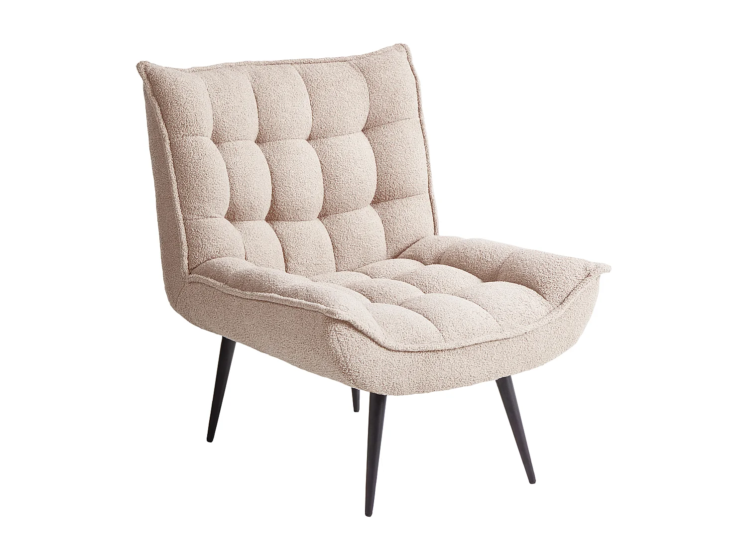 Fauteuil ALVESTA Bouclé Beige