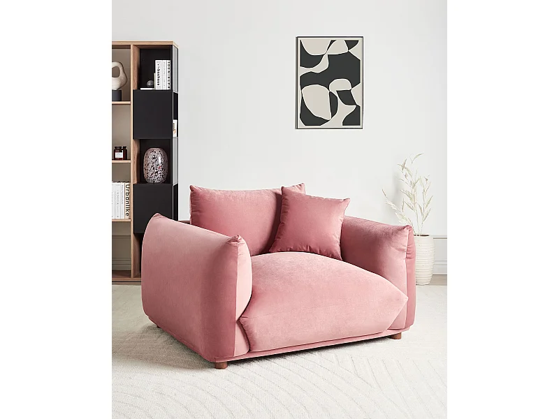 Sessel LUVOS Samtstoff Rosa