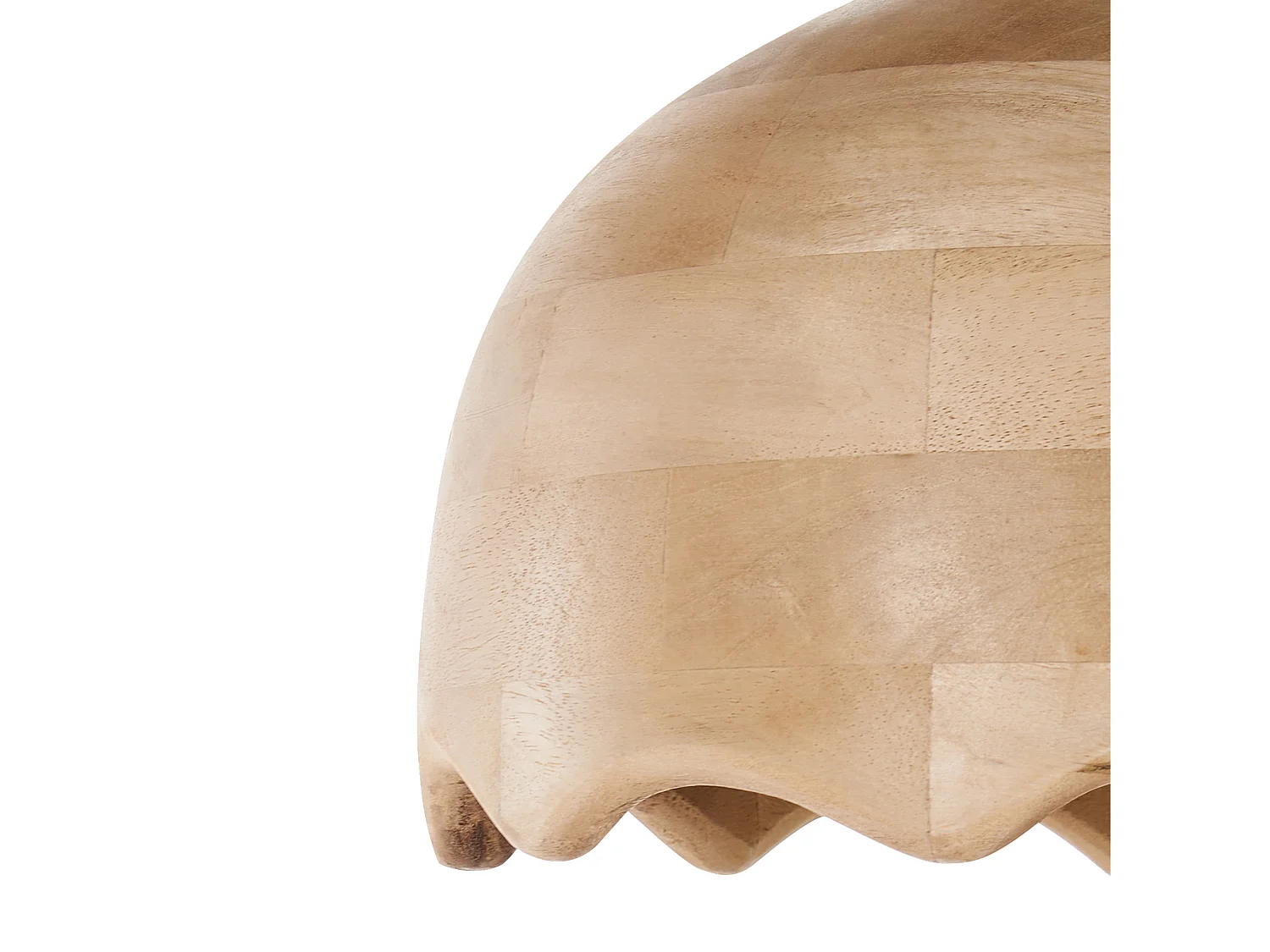 Hängelampe Mangoholz hell braun rundes Design modern Boho Stil Gomati