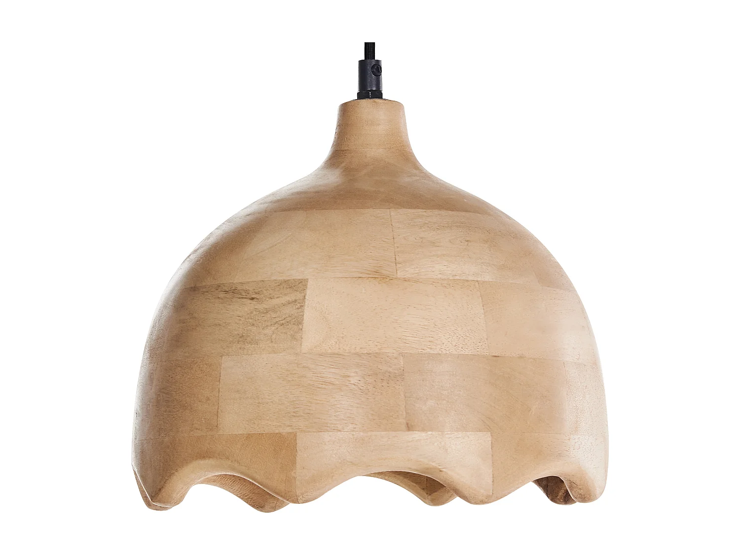 Hängelampe Mangoholz hell braun rundes Design modern Boho Stil Gomati