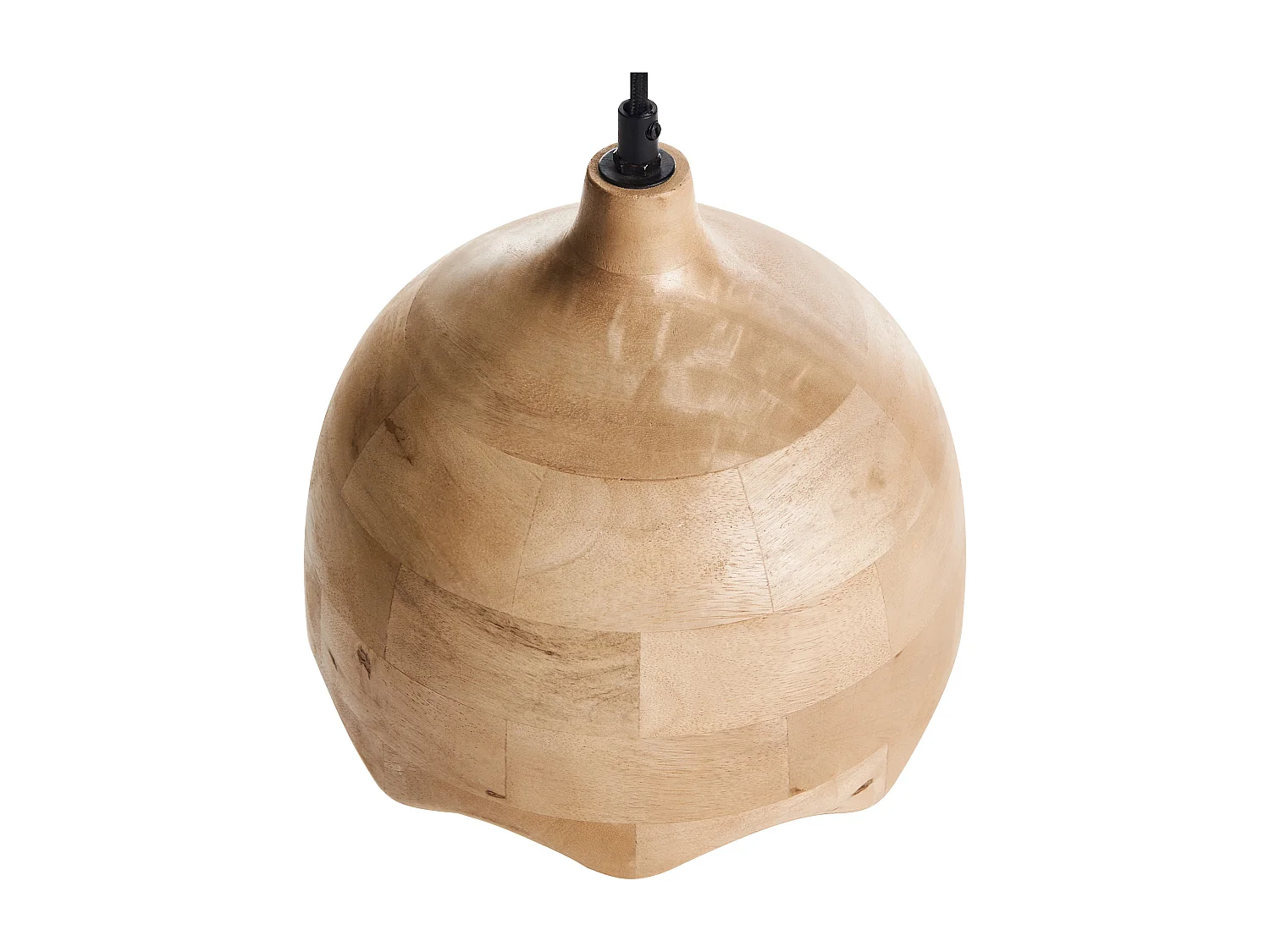 Hängelampe Mangoholz hell braun rundes Design modern Boho Stil Gomati