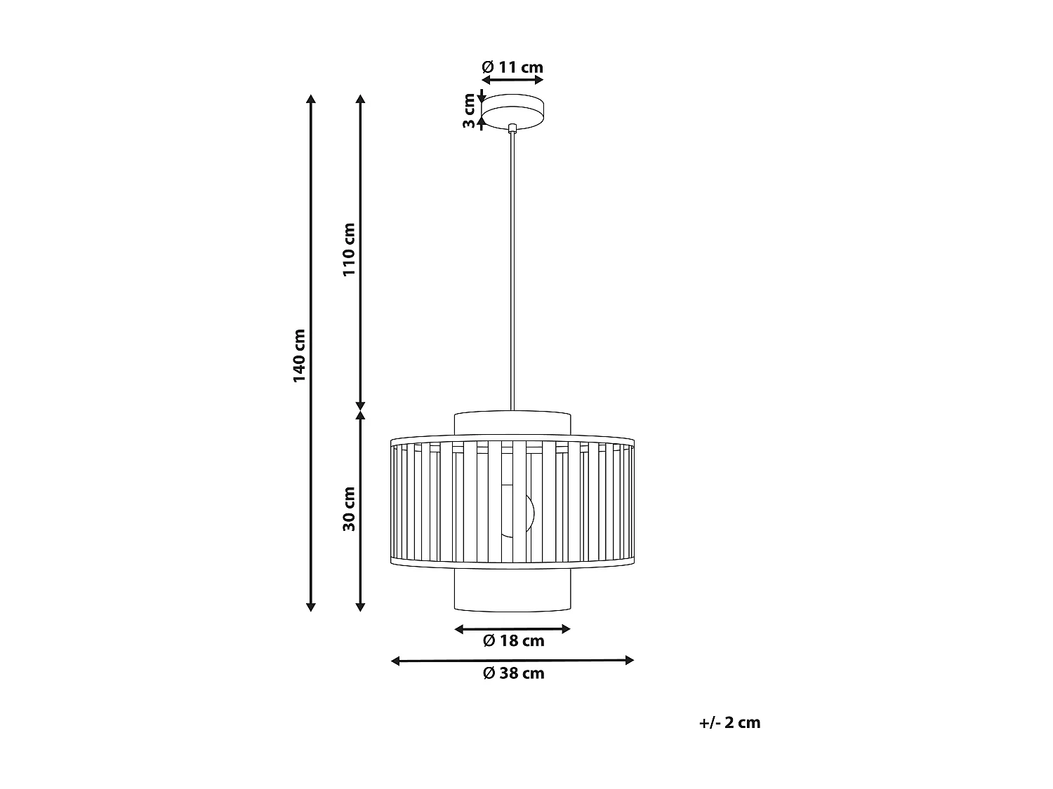 Lampe suspension HUGLI Métal Laiton