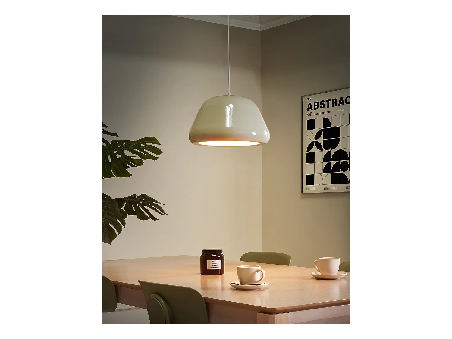 Lampe suspension JOKU Métal Beige clair