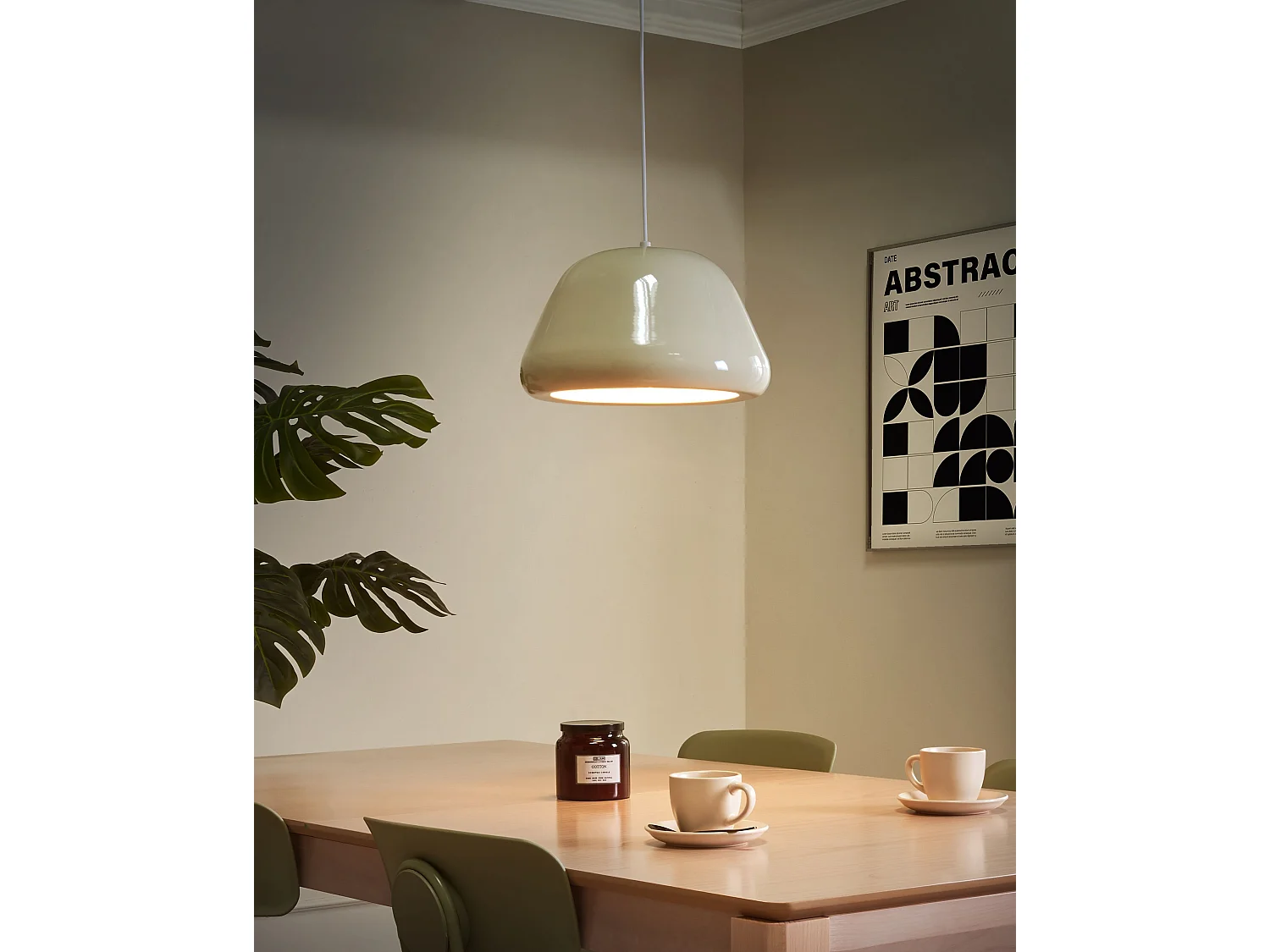 Lampe suspension JOKU Métal Beige clair