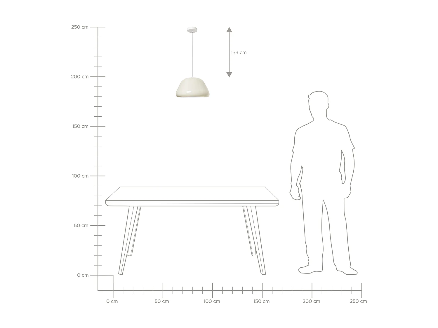 Lampe suspension JOKU Métal Beige clair